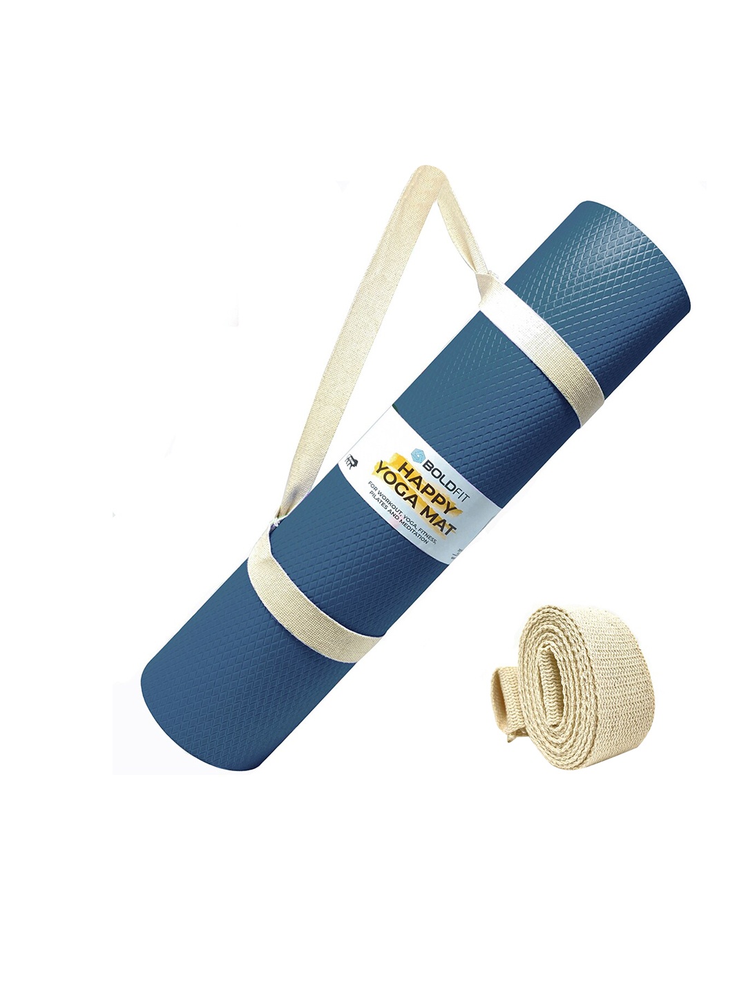 

BOLDFIT Navy Blue Solid Anti-Slip Yoga Mats