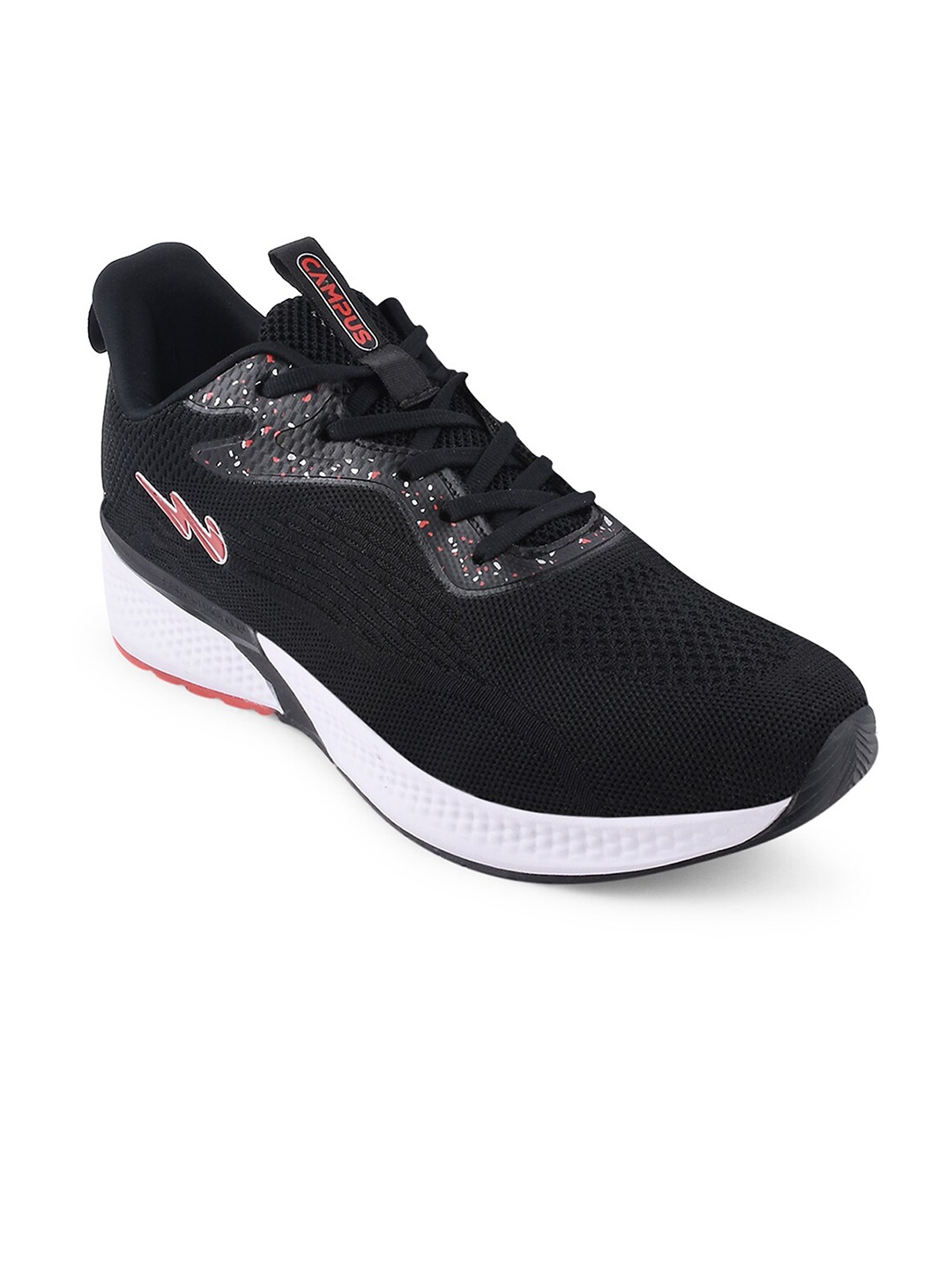 

Campus Men Mesh Lace-Ups Running Shoes, Black