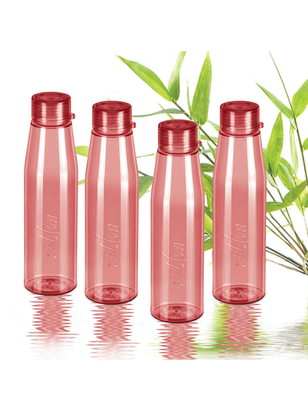 

Milton Set of 4 Burgundy Ripple 1000 BPA Free Leak Proof Pet Bottle 946 ml Each