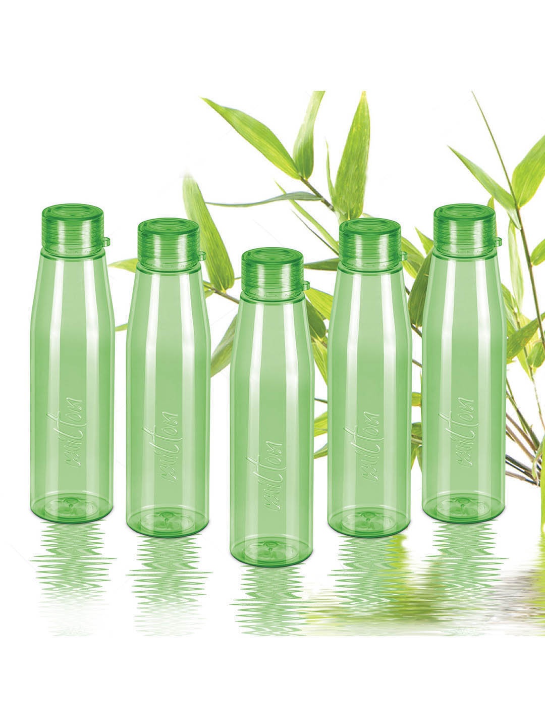 

Milton Set Of 5 Green Solid BPA Free Leak Proof Water Bottles 946ml each