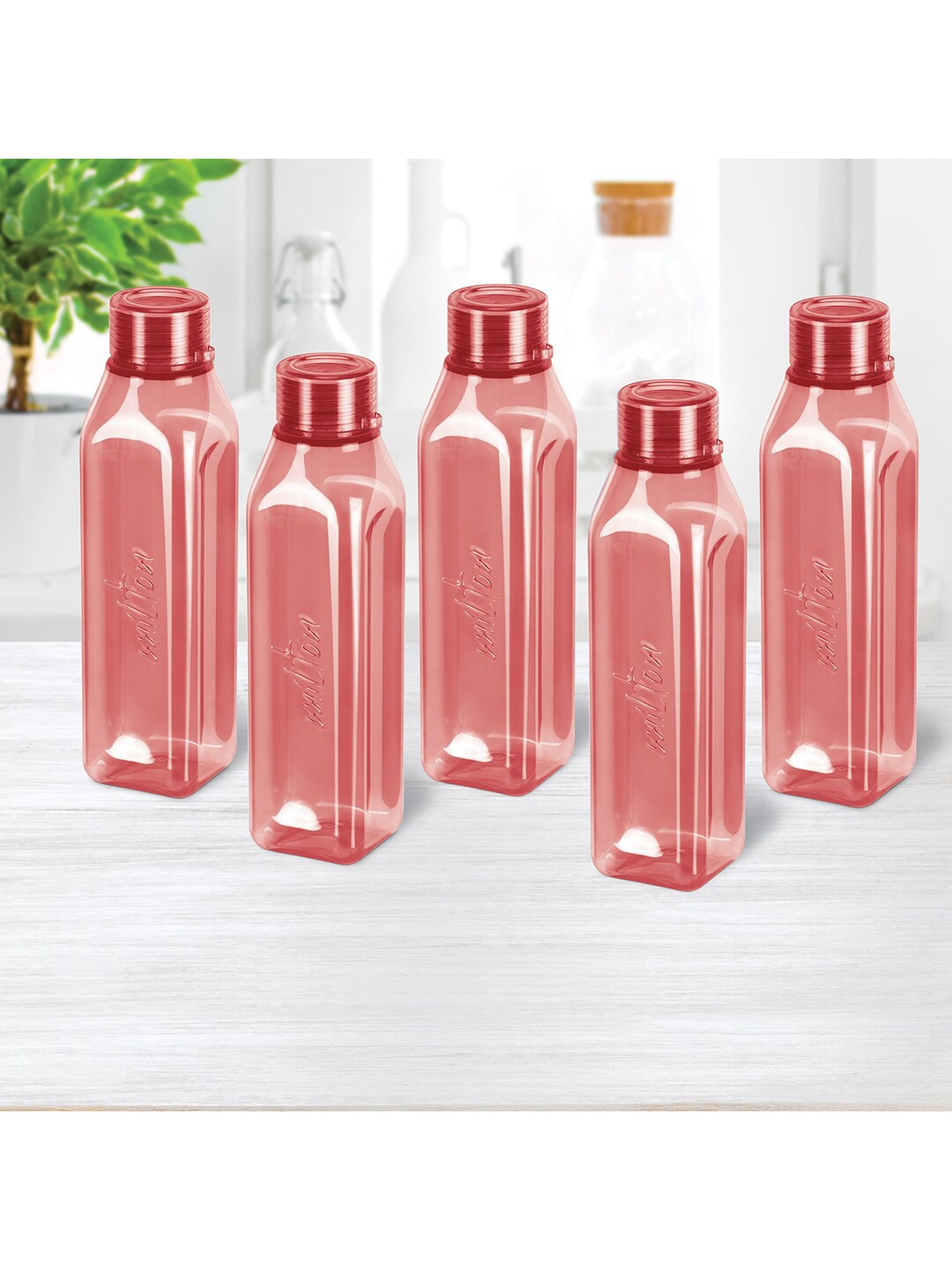 

Milton Burgundy Set Of 5 BPA Free Prime 1000 Pet Water Bottles 1L each