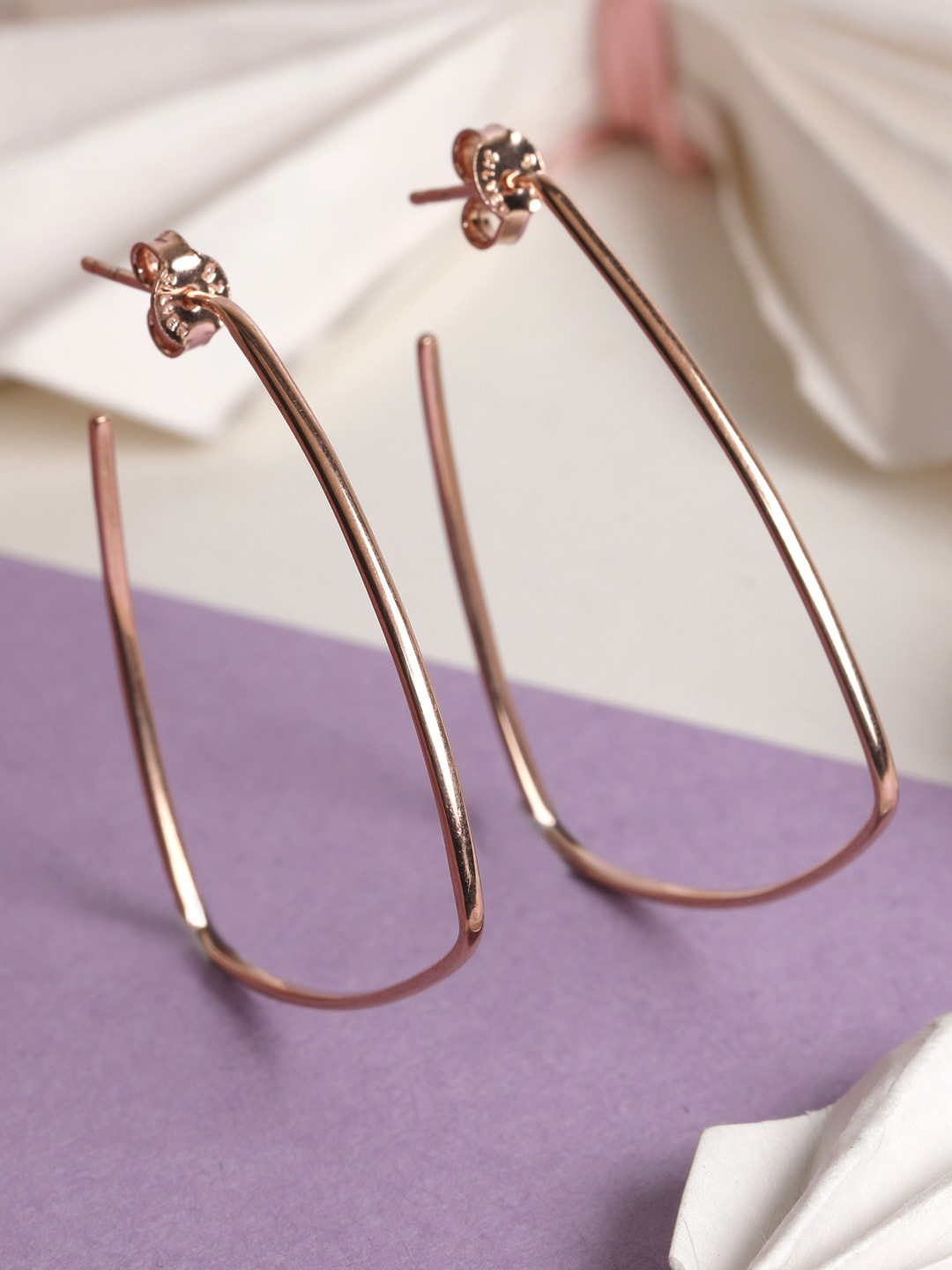 

Clara Rose Gold-Plated & Silver Contemporary Drop Earrings