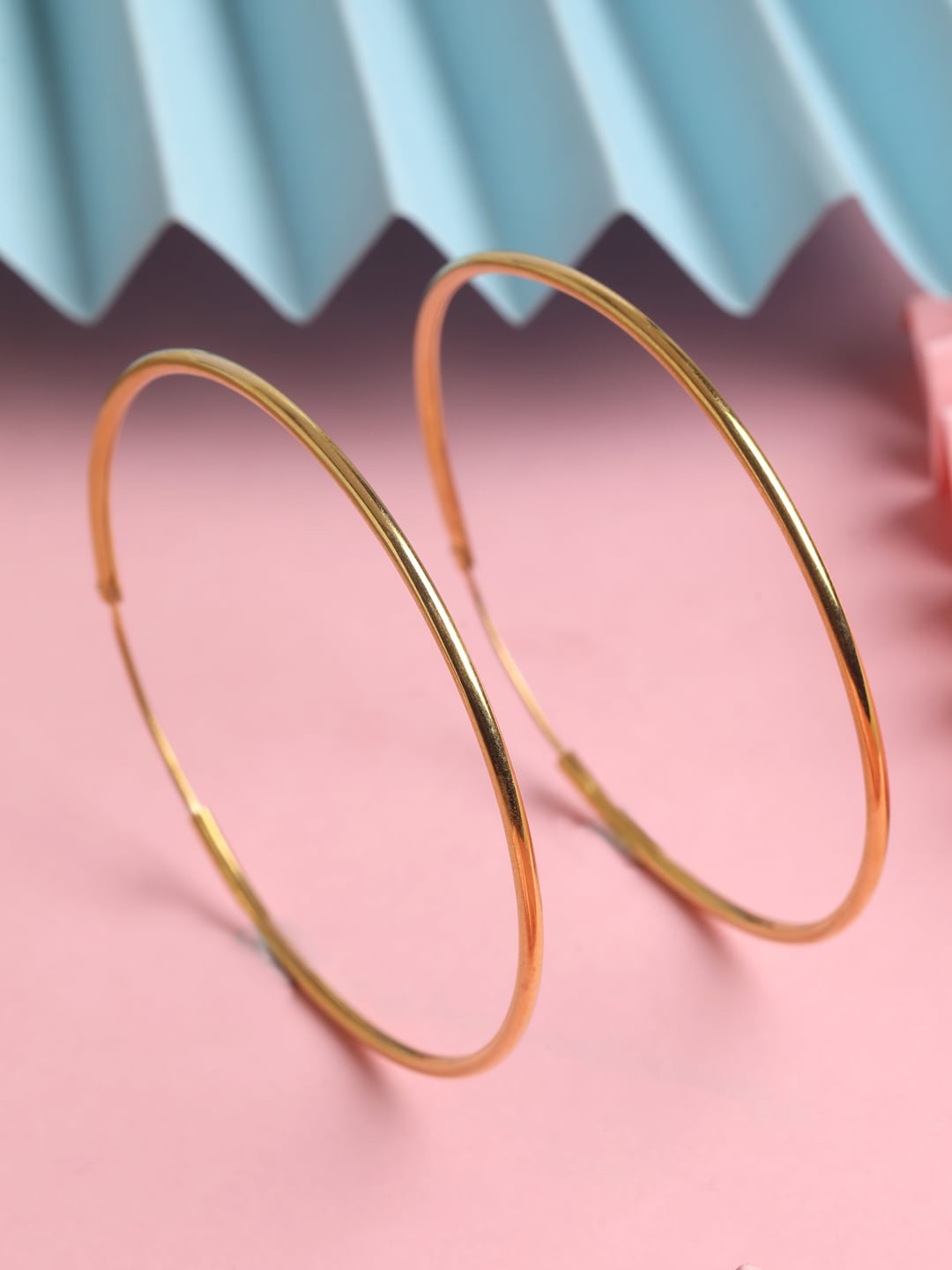 

Clara Gold-Toned Contemporary Hoop Earrings
