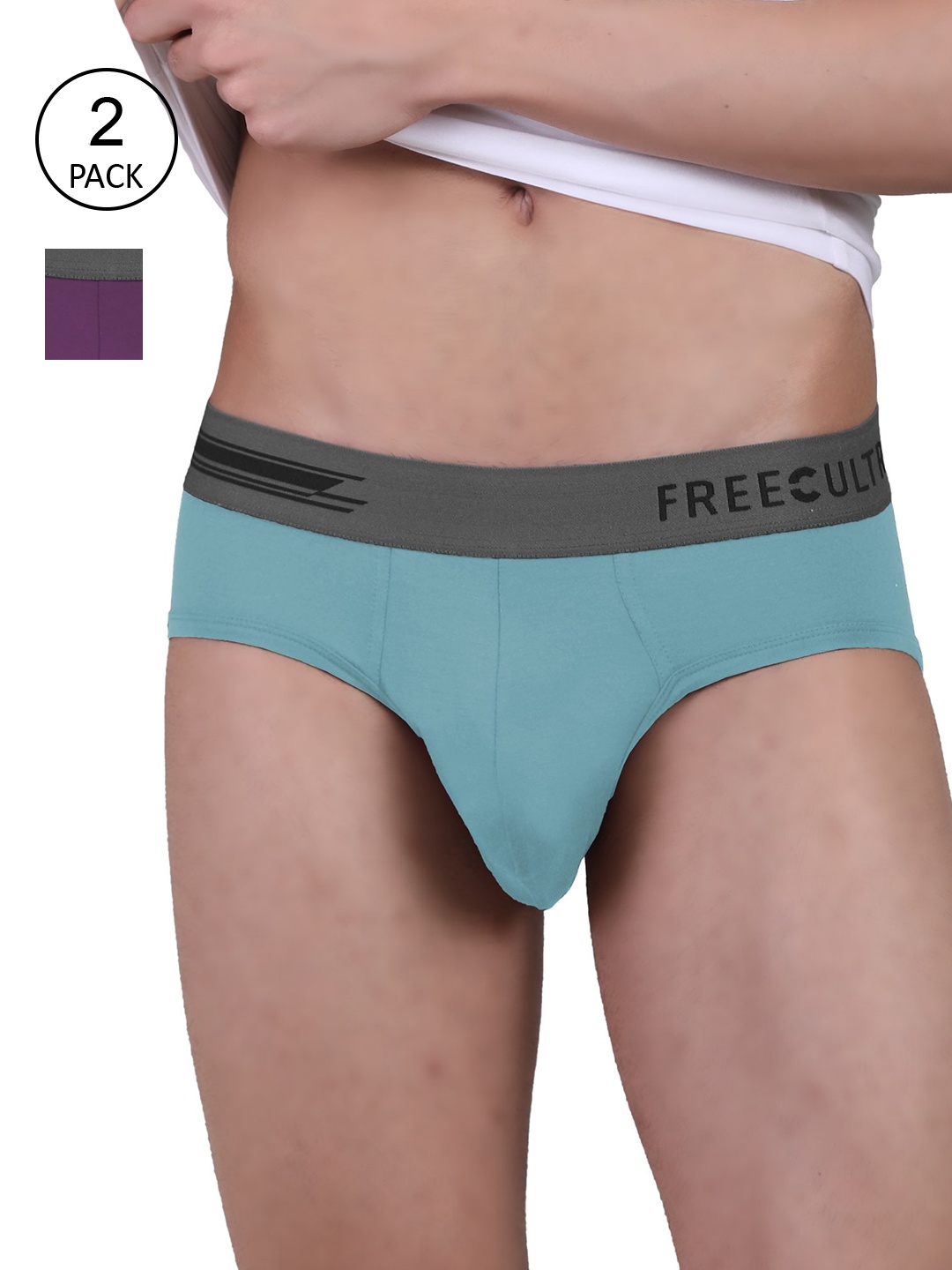 

FREECULTR Men Pack of 2 Basic AntiBacterial Briefs, Multi