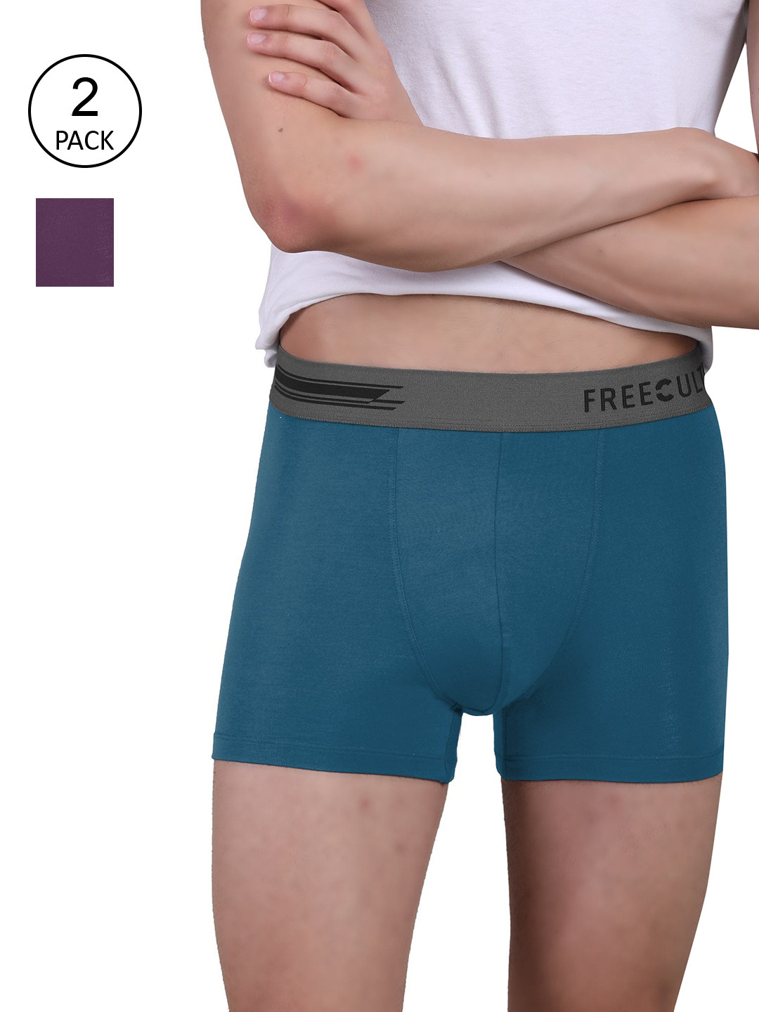 

FREECULTR Men Pack Of 2 Solid Trunk, Purple