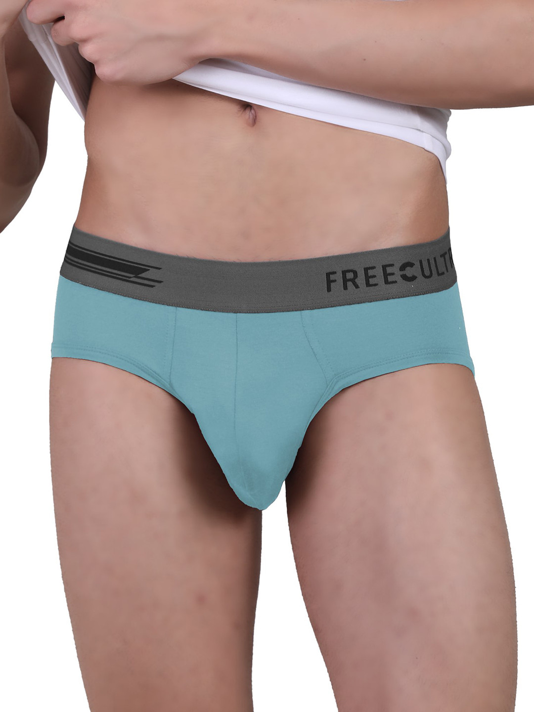 

FREECULTR Men Blue Solid Anti Bacterial Basic Briefs