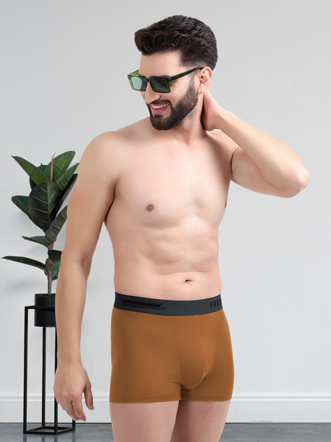 

FREECULTR Men Yellow Solid Anti-Bacterial Trunks