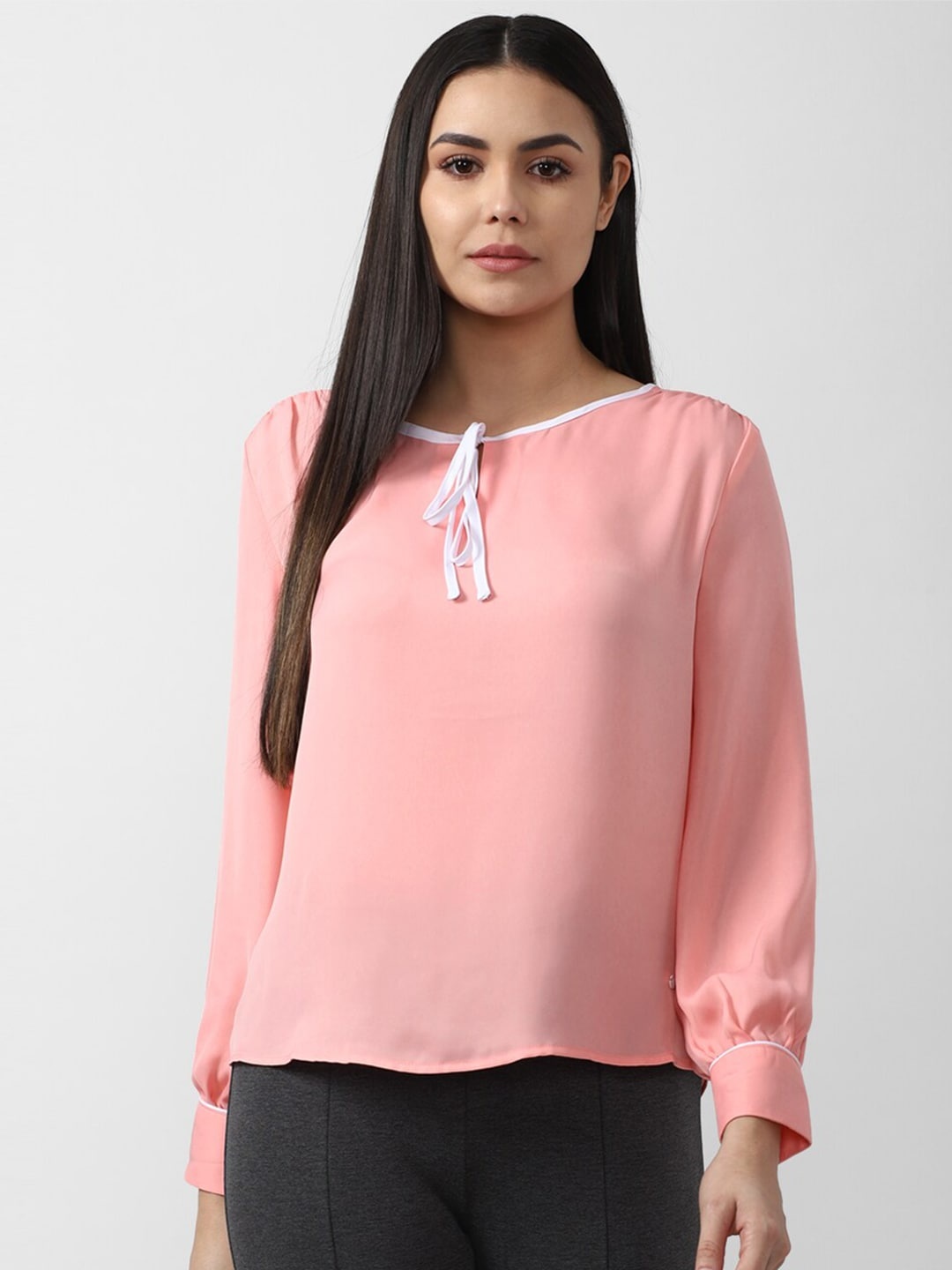 

Van Heusen Woman Tie-Up Neck Formal Top, Pink