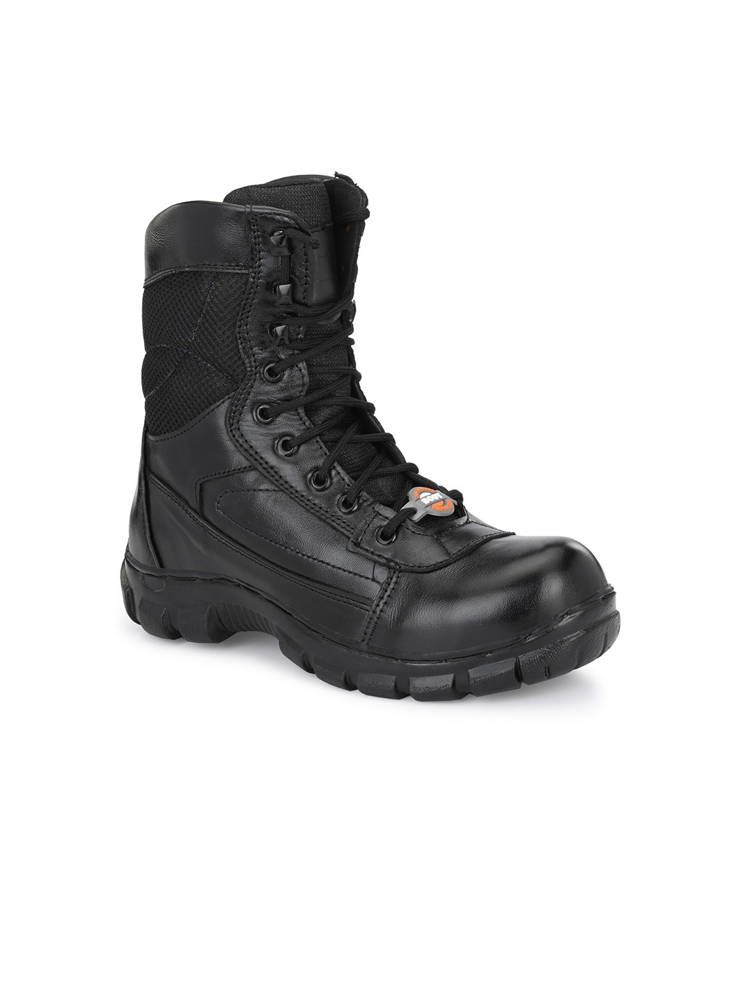 

TimberWood Men Black Solid Leather Biker Boots