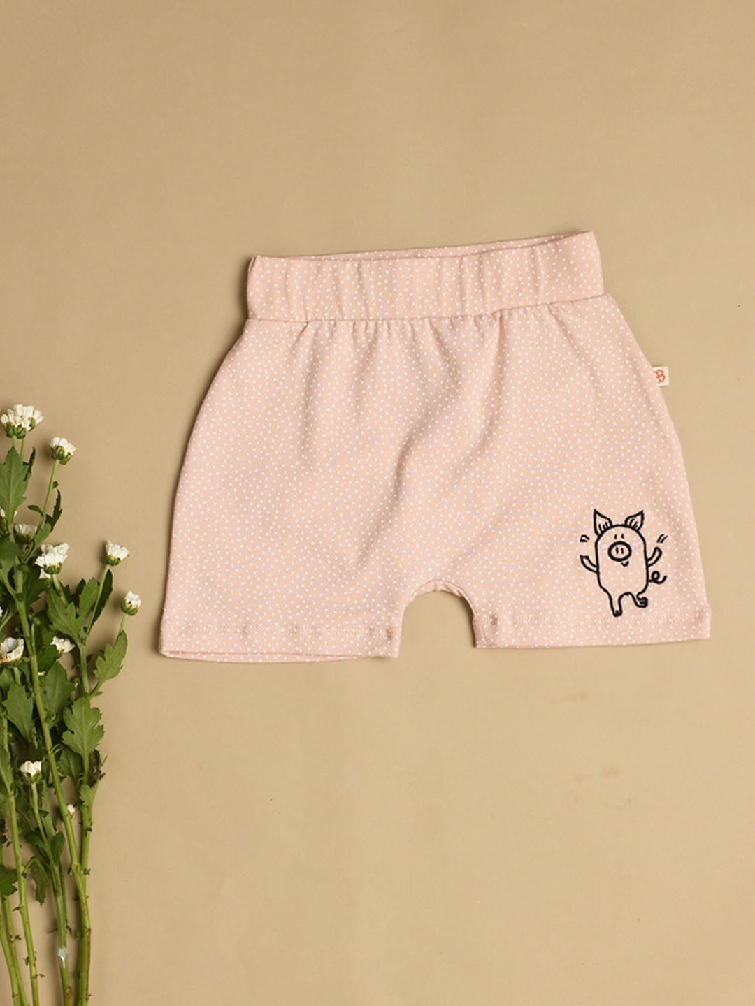 

GREENDIGO Kids Greendigo Peppy Piggy Printed Organic Cotton Shorts, Pink