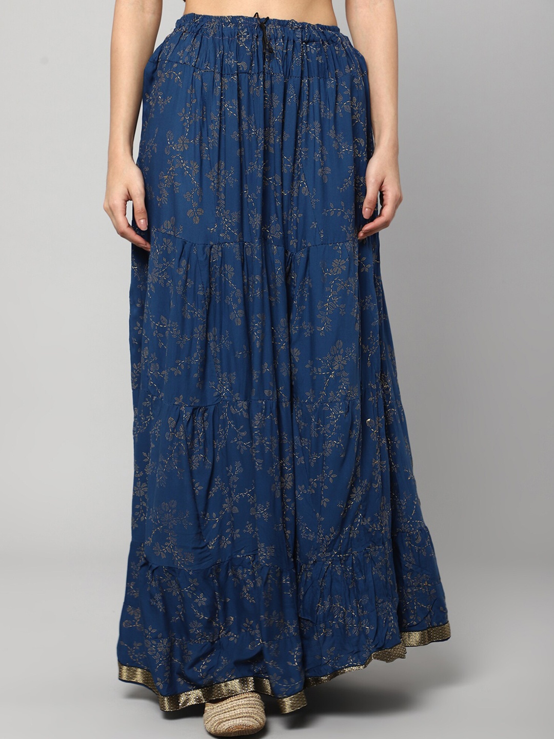 

Aditi Wasan Women Blue Printed Flared Maxi Skirt