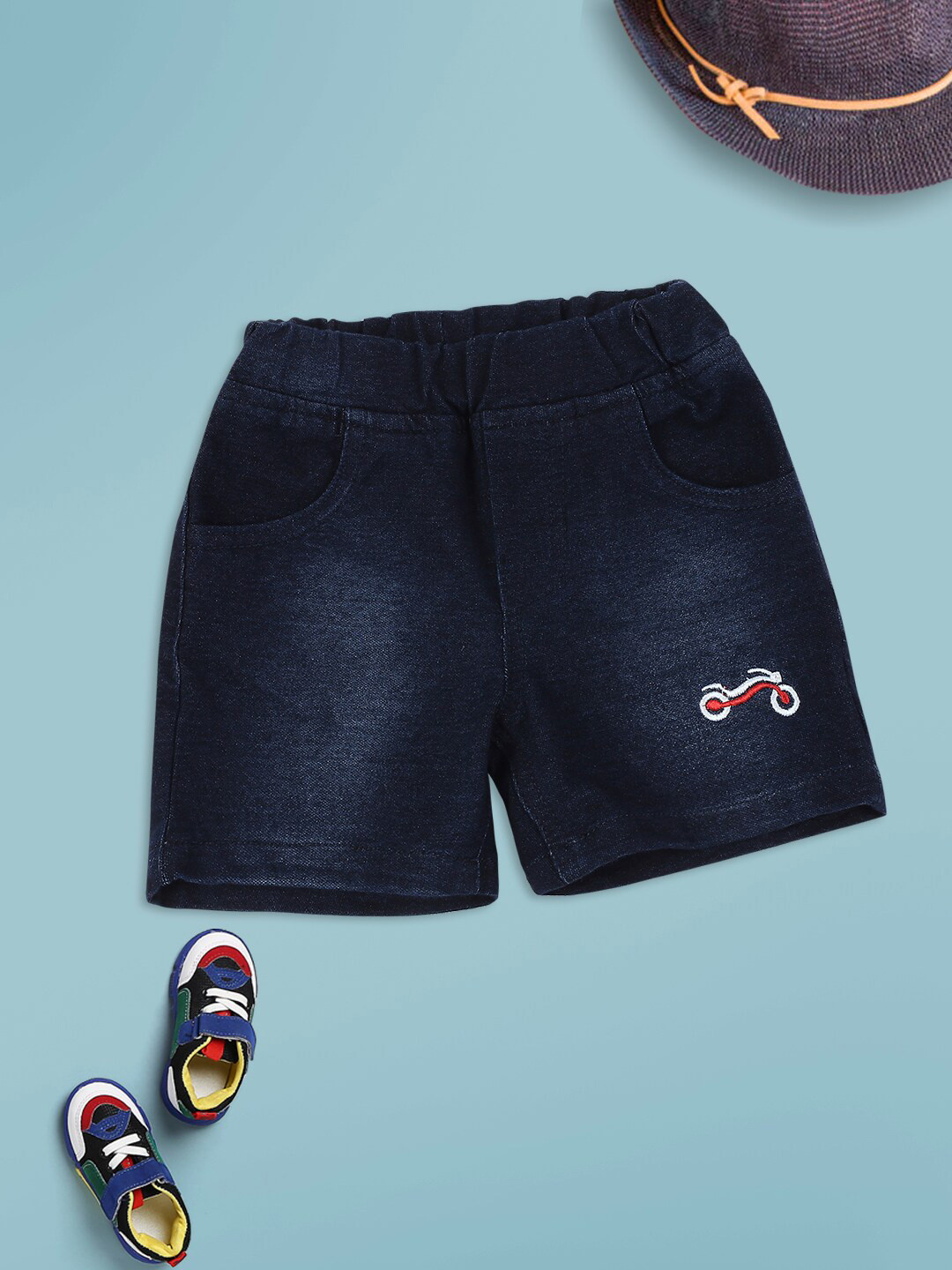 

MeeMee Boys Denim Regular Fit Cotton Shorts, Blue