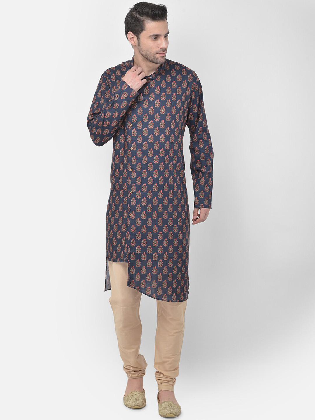 

TABARD Men Printed Cotton Kurta, Blue