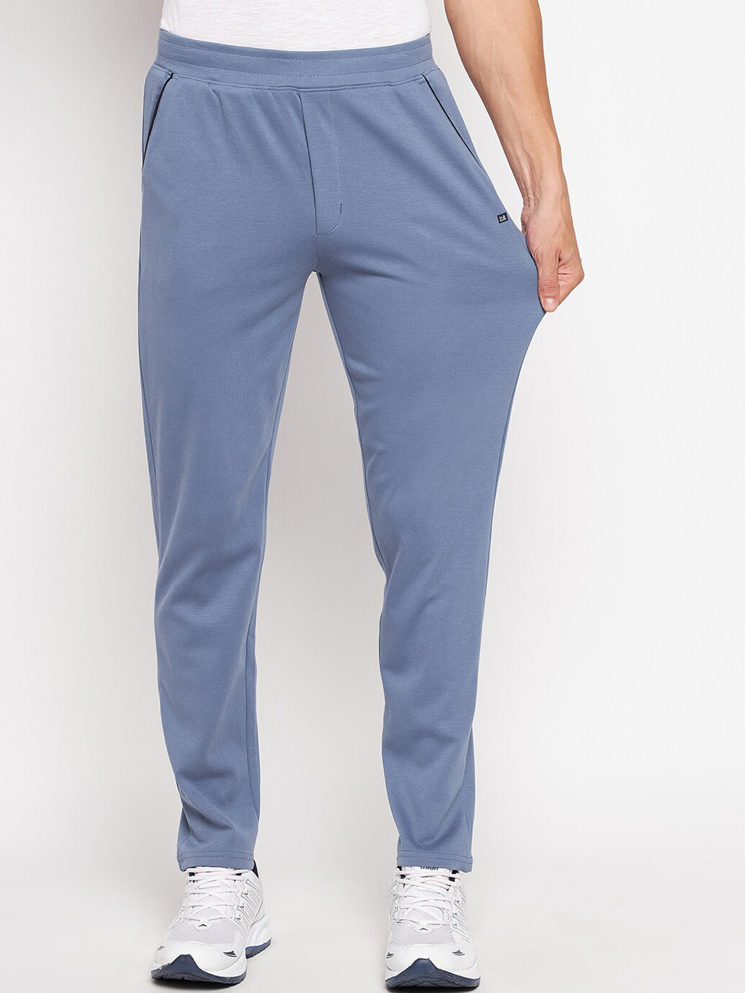 

Okane Men Plus size Blue Solid Track Pants