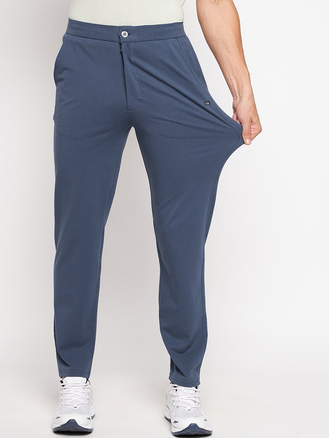 

Okane Men Navy Blue Solid Track Pants