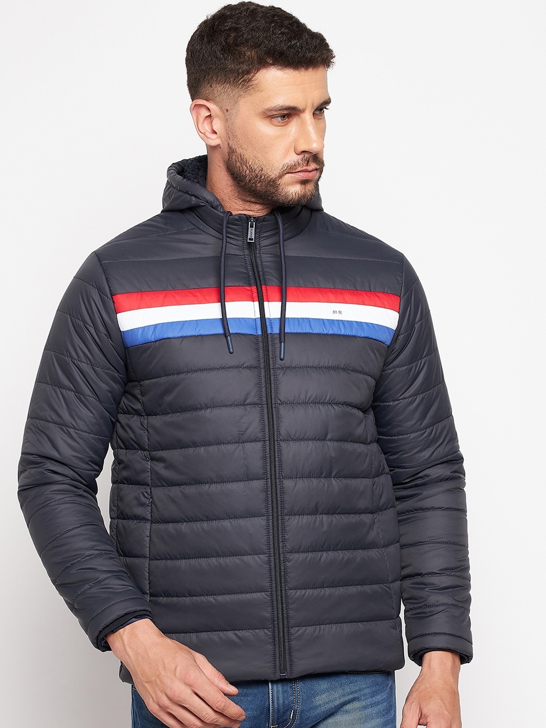 

Okane Men Navy Blue Lightweight Padded Jacket
