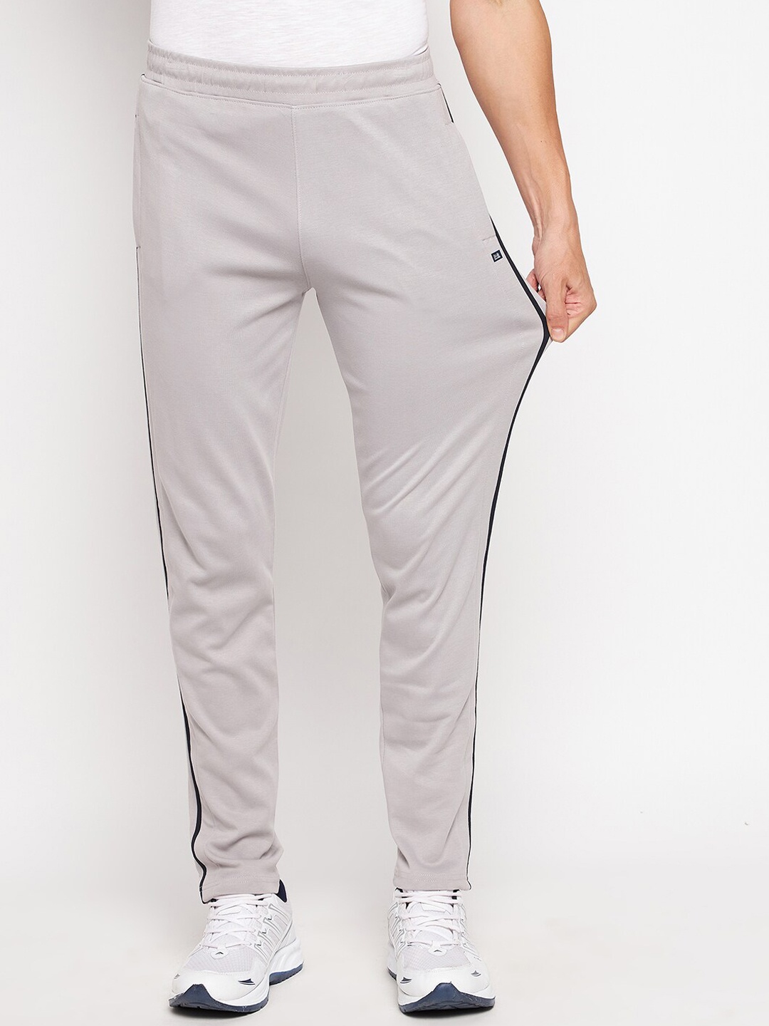

Okane Men Grey Solid Track Pants