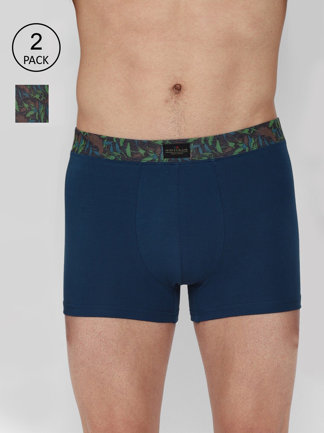 

Peter England Men Pack Of 2 Printed Trunk, Blue