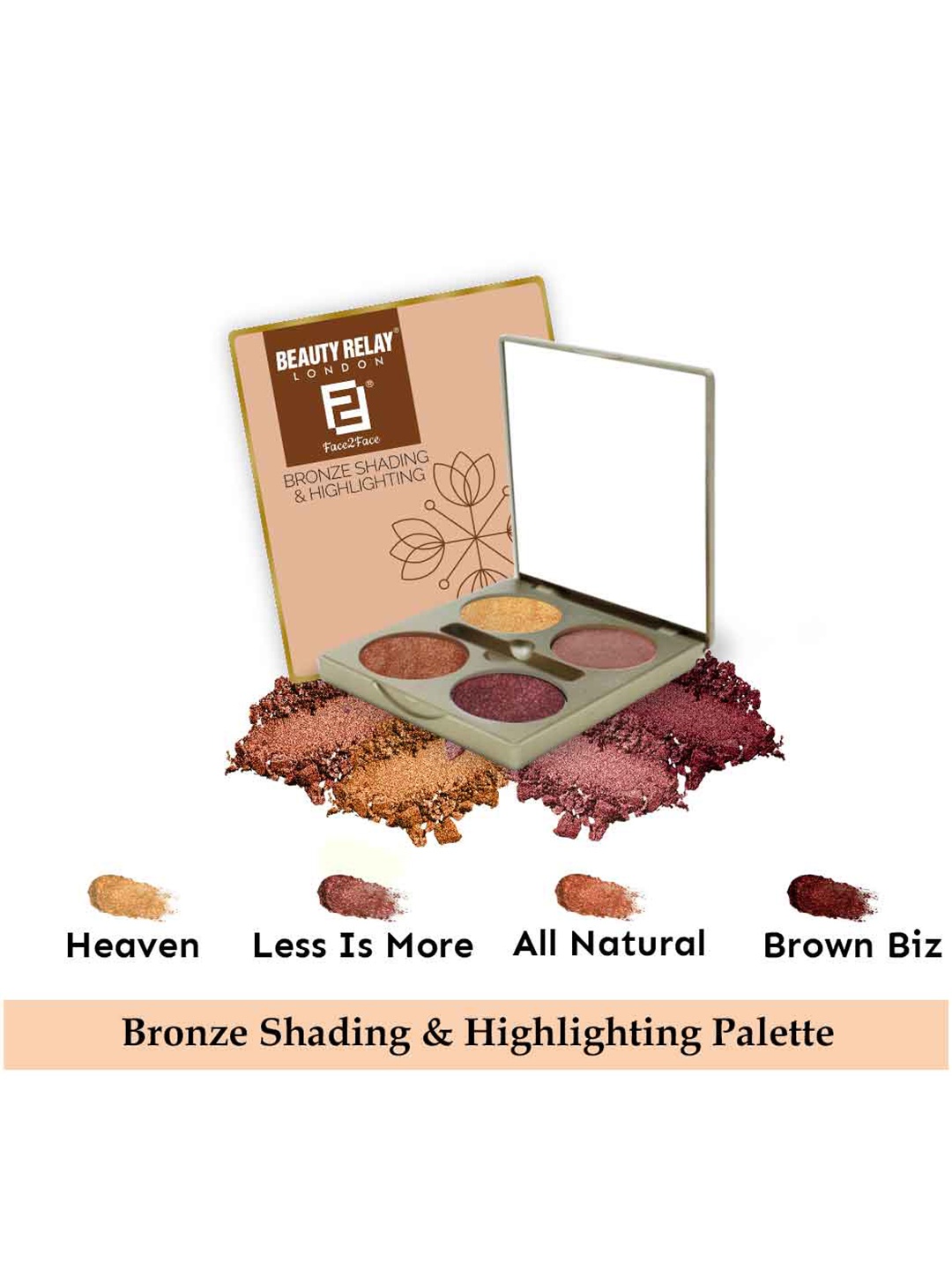 

BeautyRelay London Face 2 Face Bronze Shading & Highlighting Palette, Multi