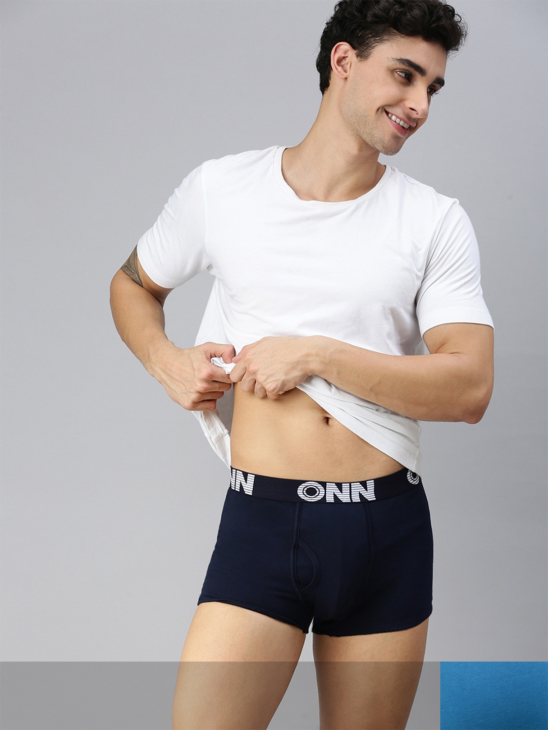 

ONN Men Pack Of 2 Solid Trunk- ONN_OR154_NB_SBU_2PC, Blue
