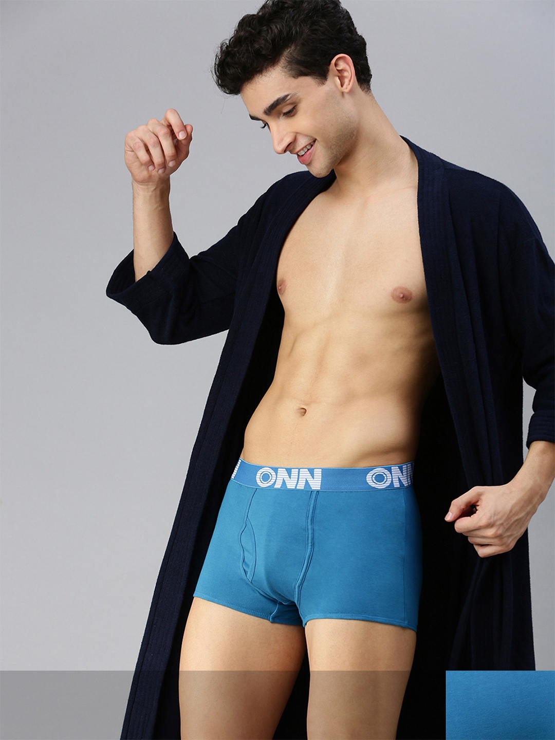 

ONN Men Pack Of 2 Blue Solid Trunk