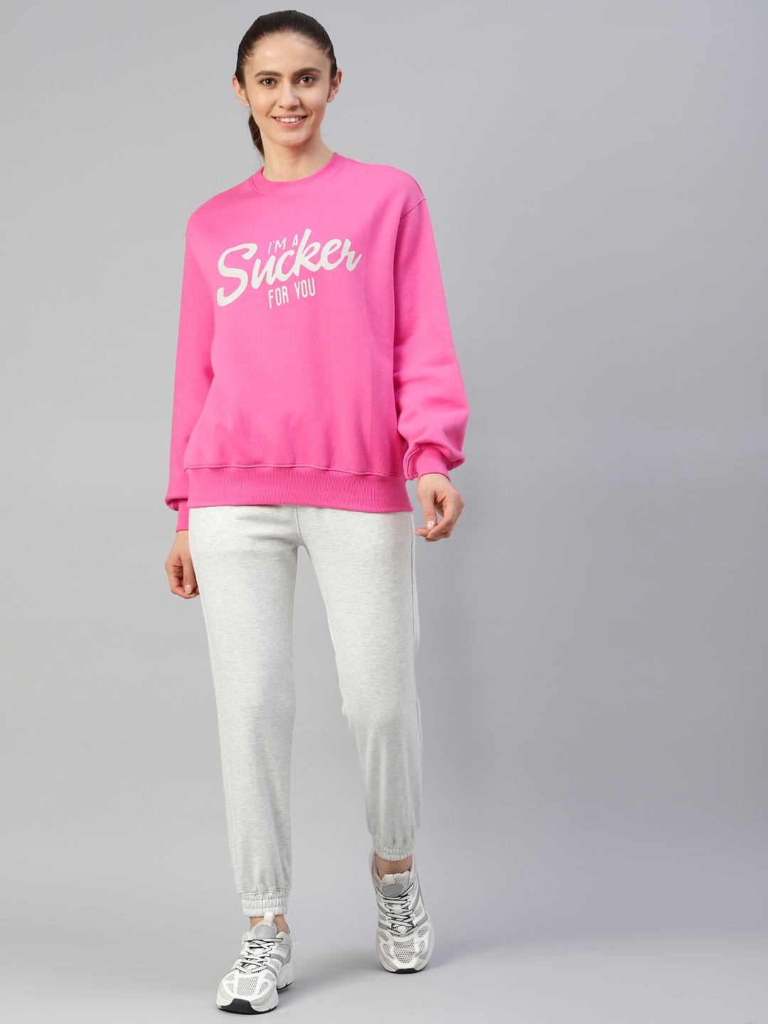 

Laabha Women Pink & White Printed Tracksuit