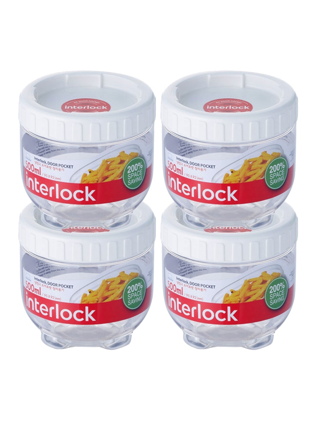 

Lock & Lock Transparent Set of 4 Storage Containers With Lid