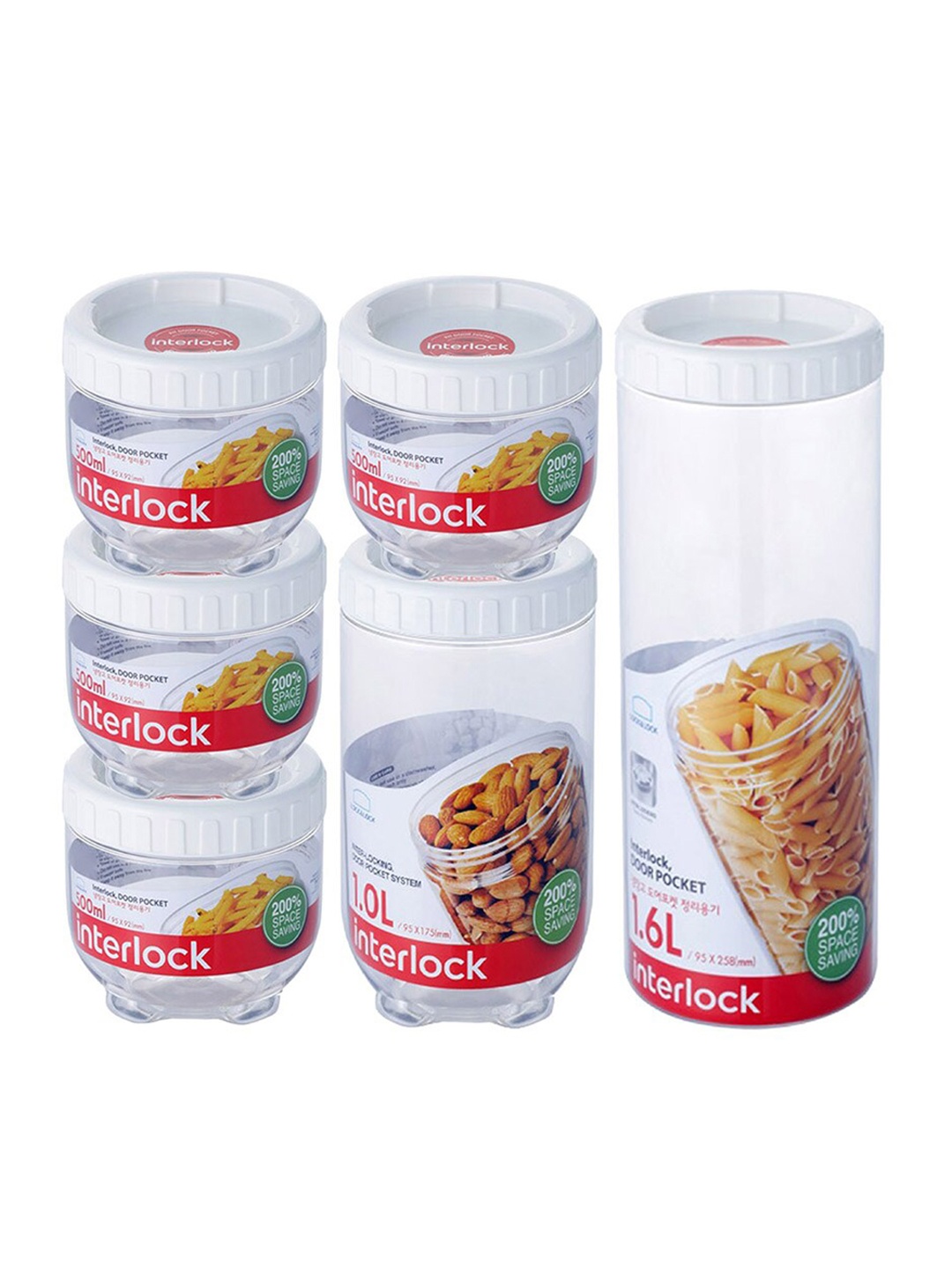 

Lock & Lock Transparent Set of 6 Solid Kitchen Storage 500 Ml