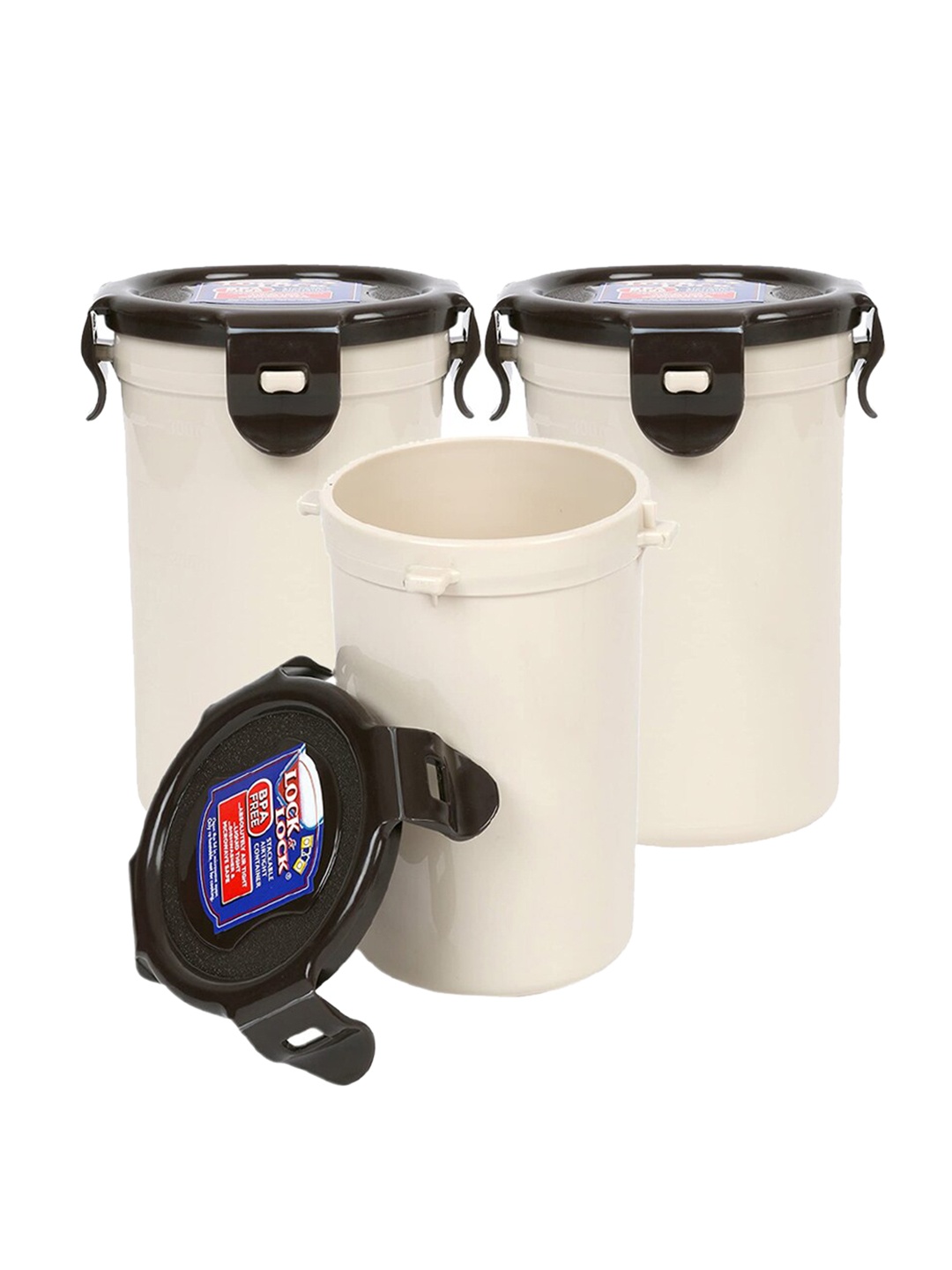 

Lock & Lock Brown Set of 3 Solid Leakproof Food Storage Containers 350 ml Each