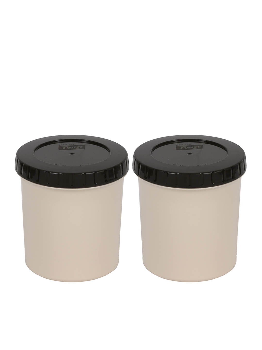 

Lock & Lock Brown Set of 2 Solid Round Plastic Food Storage Containers 560 ml Each