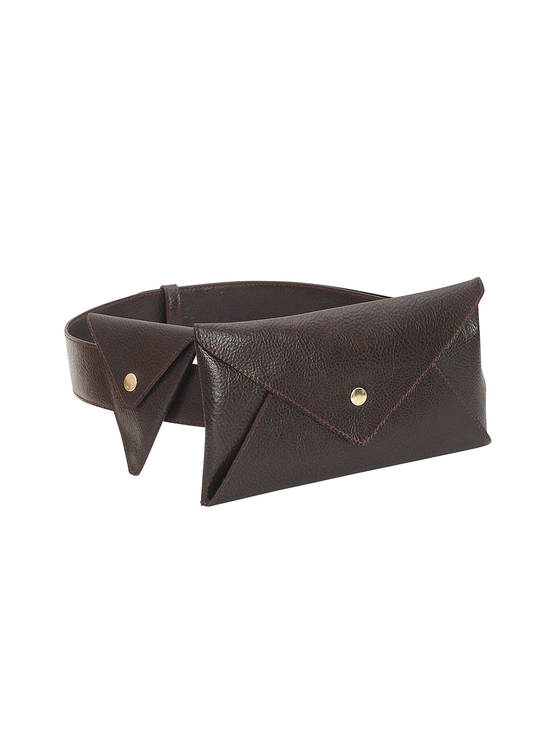 

Sutoree Brown Solid Leather Waist Pouch