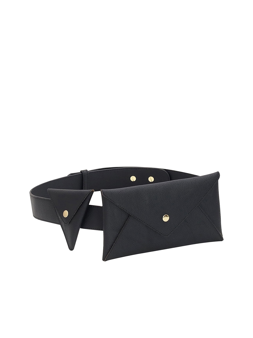 

Sutoree Women Black Solid Leather Envelope Waist Pouch