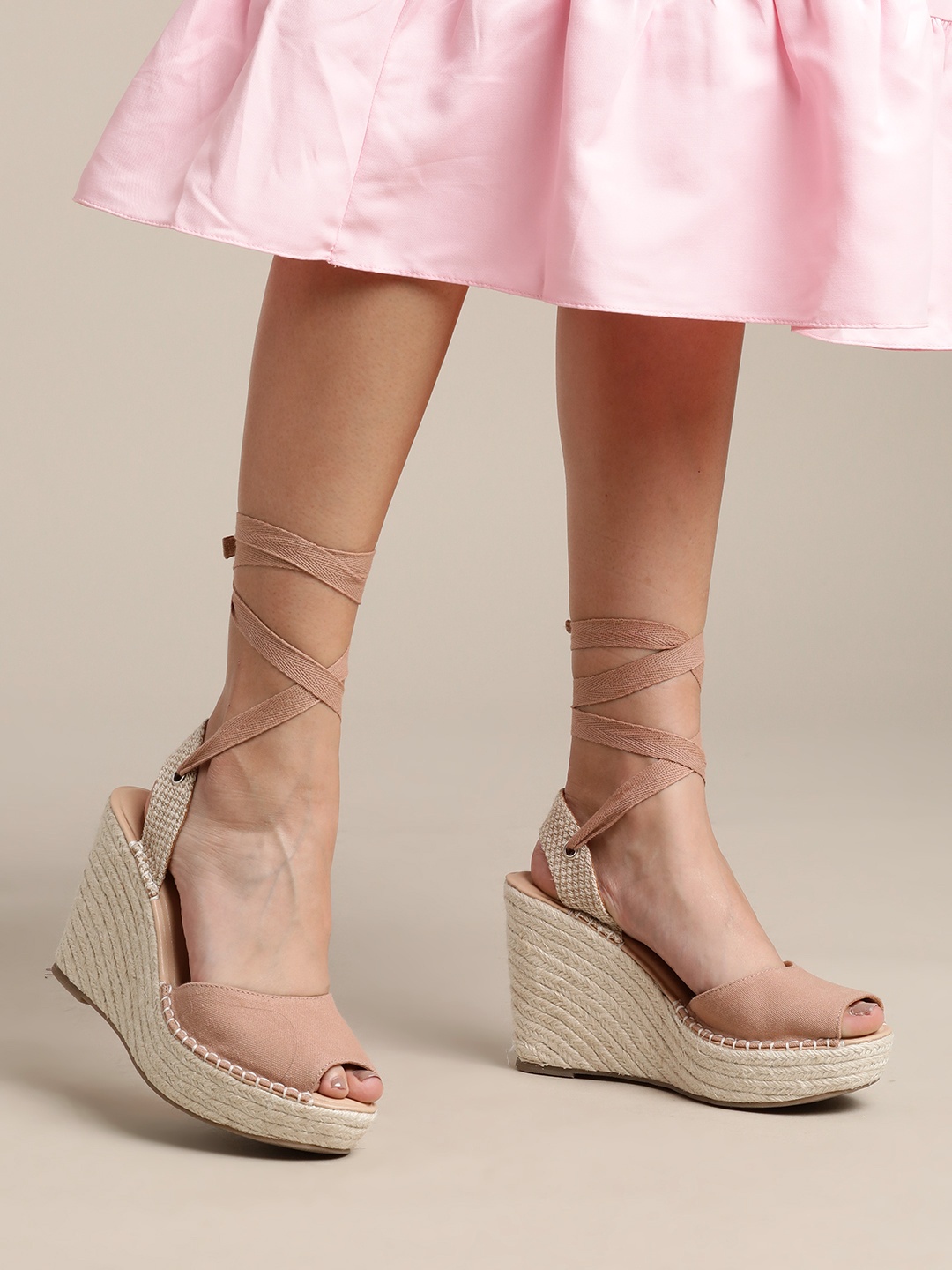

Nautica women Beige Solid Wedge Heel Sandals