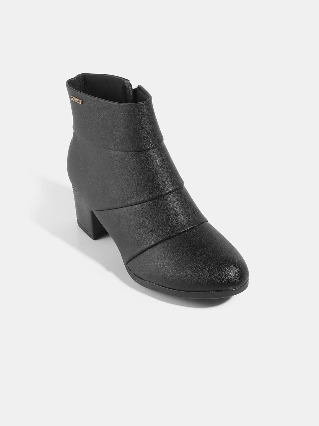 

MODARE Women Black Solid High-Top Chelsea Boots
