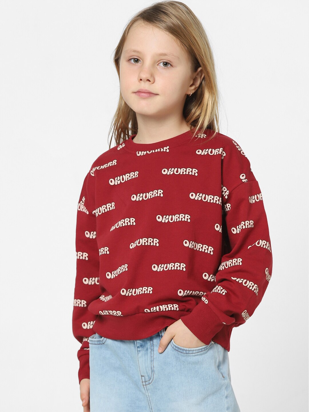 

KIDS ONLY Girls Printed Sweatshirt, Red