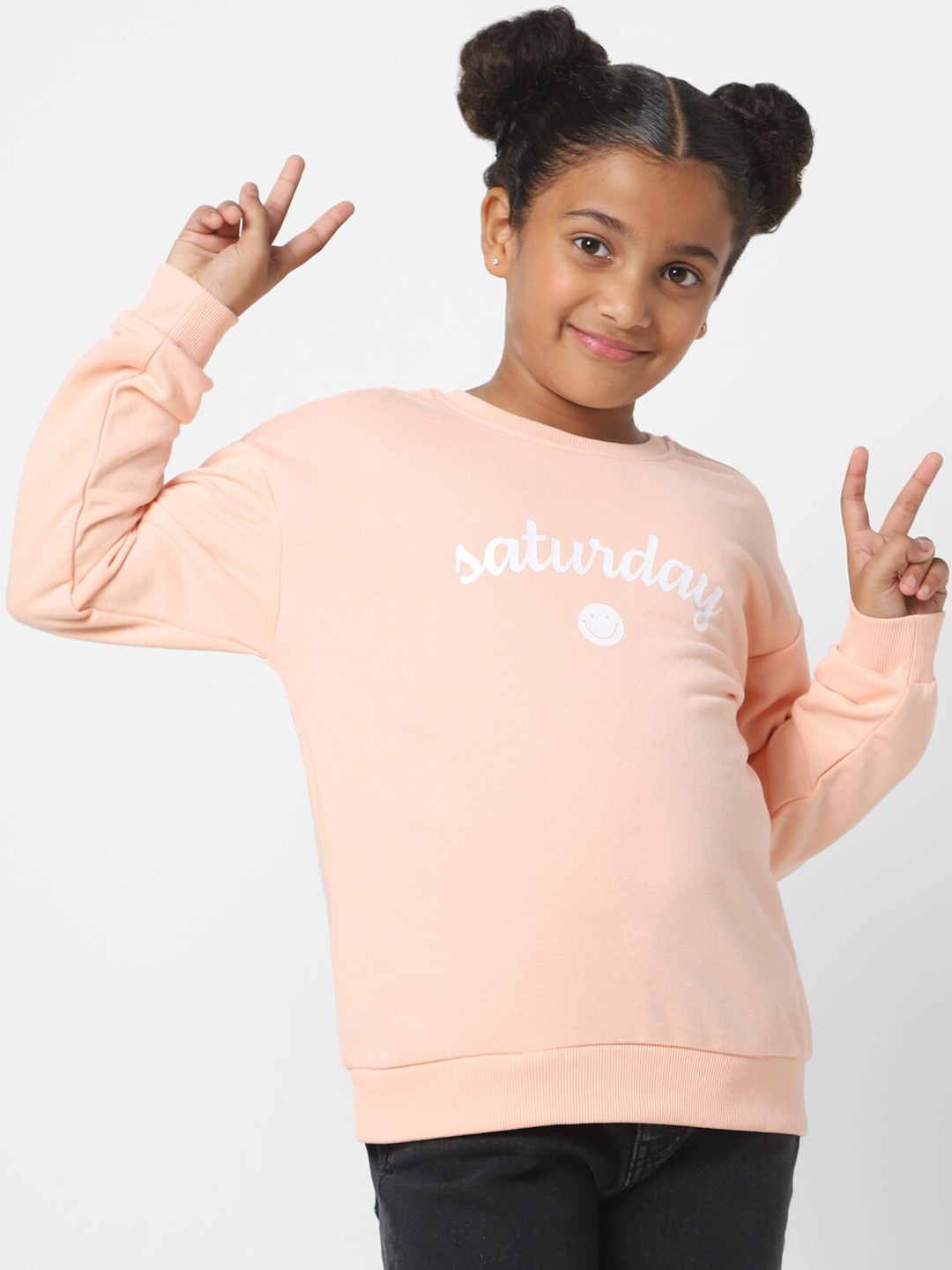 

KIDS ONLY Girls Printed Sweatshirt, Peach