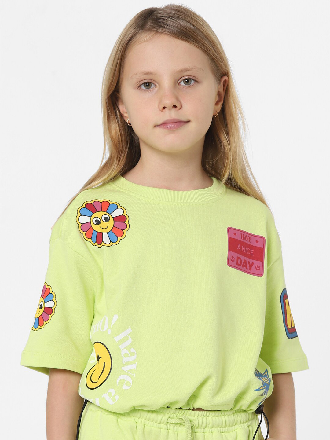 

KIDS ONLY Girls Printed Sweatshirt, Green