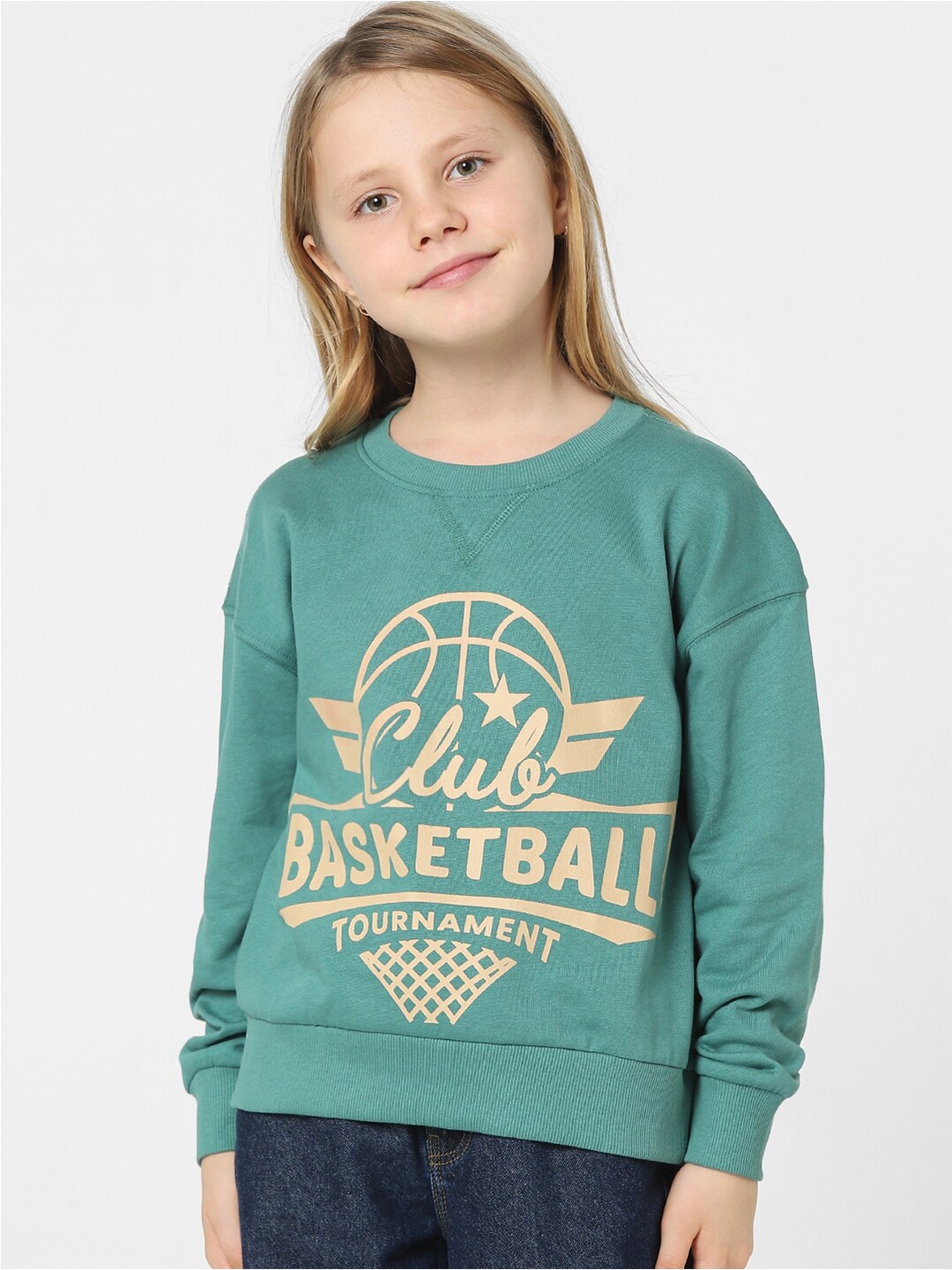 

KIDS ONLY Girls Printed Sweatshirt, Green