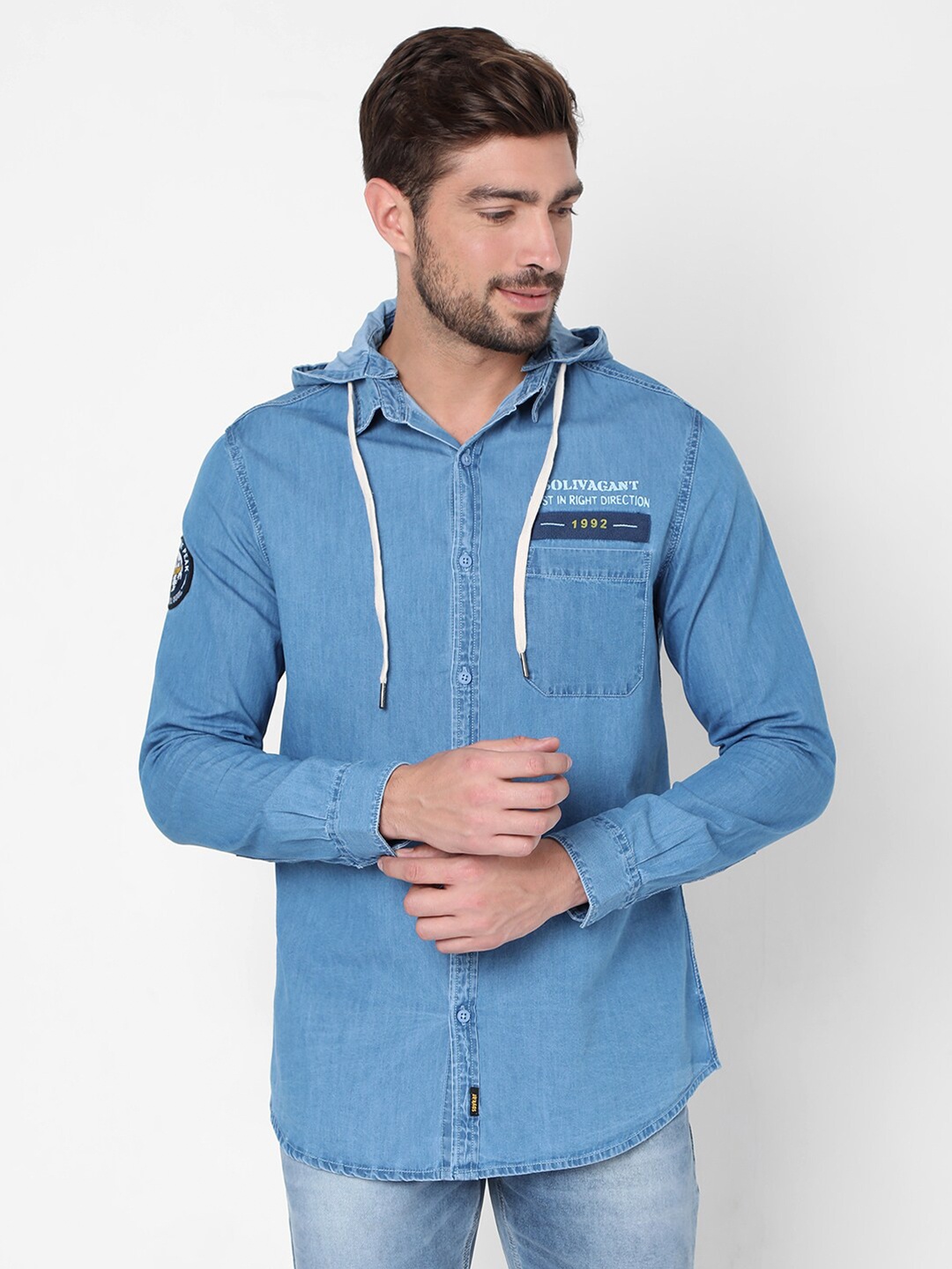 

SPYKAR Men Blue Slim Fit Casual Shirt