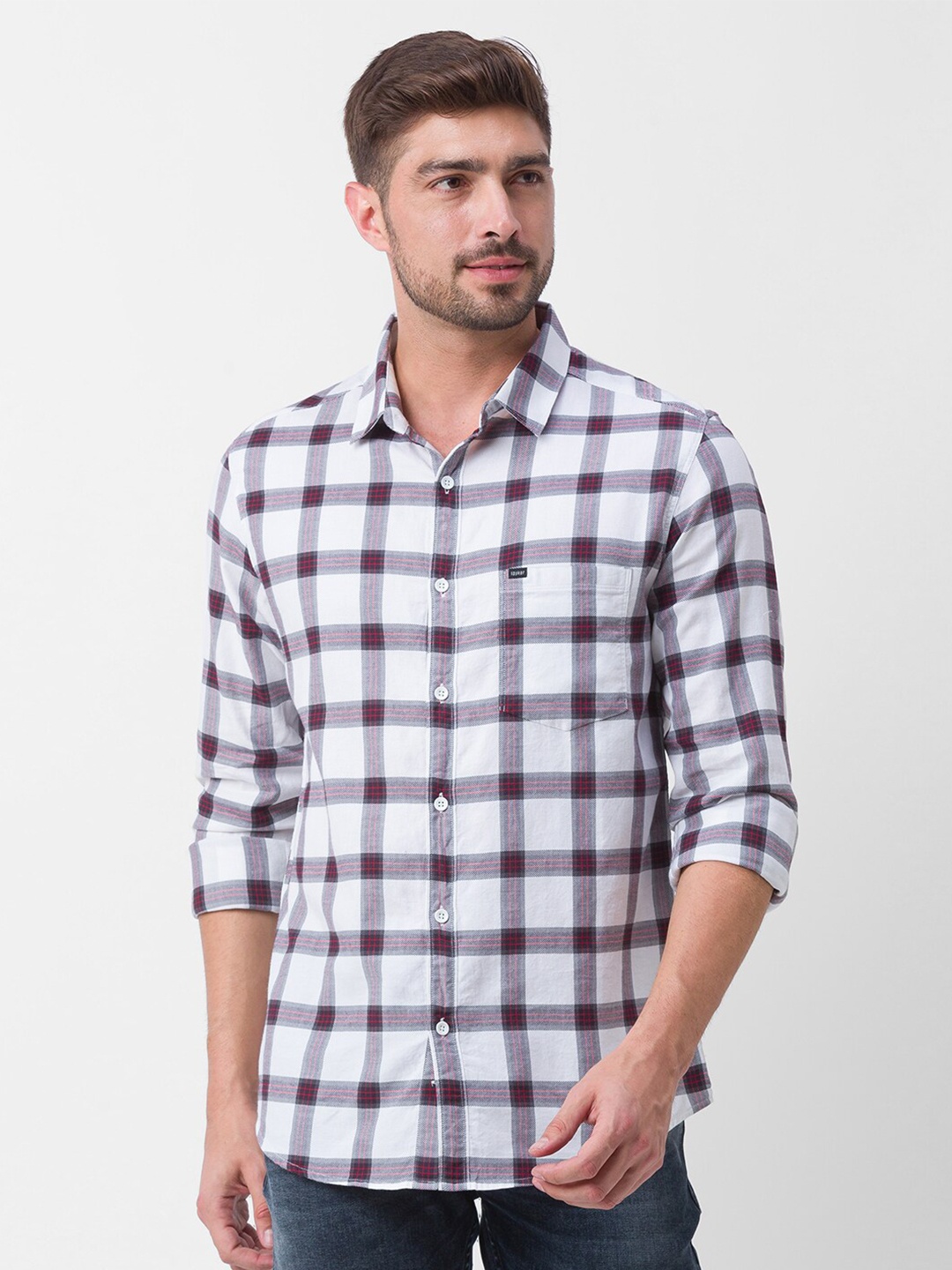 

SPYKAR Men Black Checked Casual Shirt