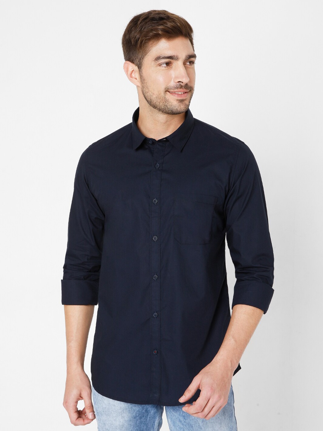 

SPYKAR Men Blue Slim Fit Casual Shirt