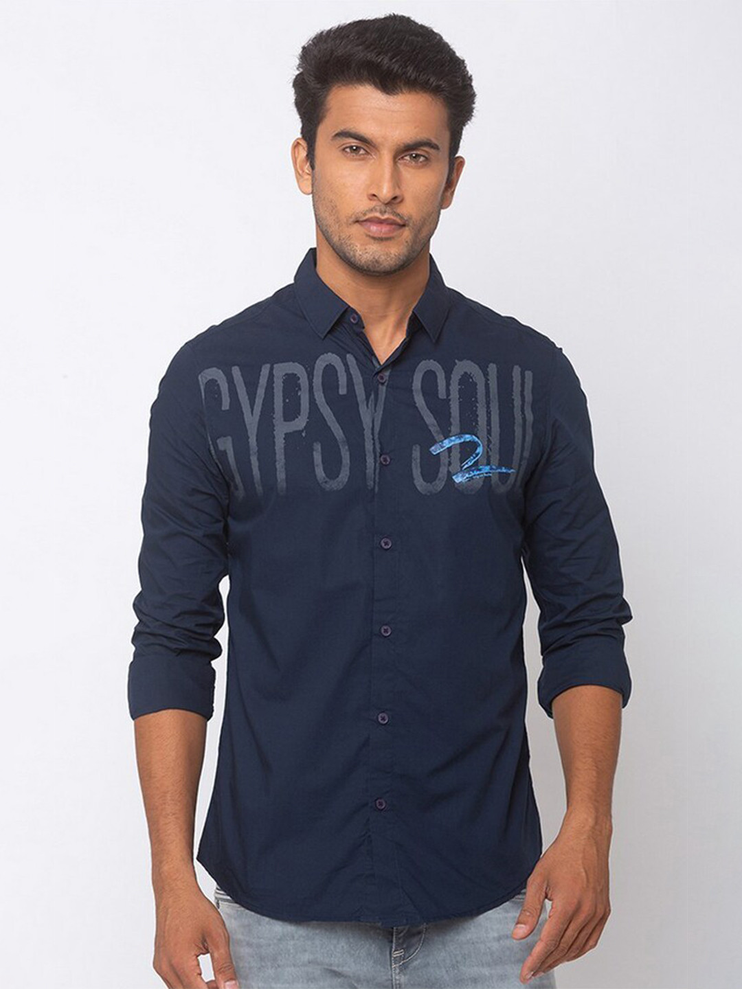 

SPYKAR Men Blue Slim Fit Casual Shirt