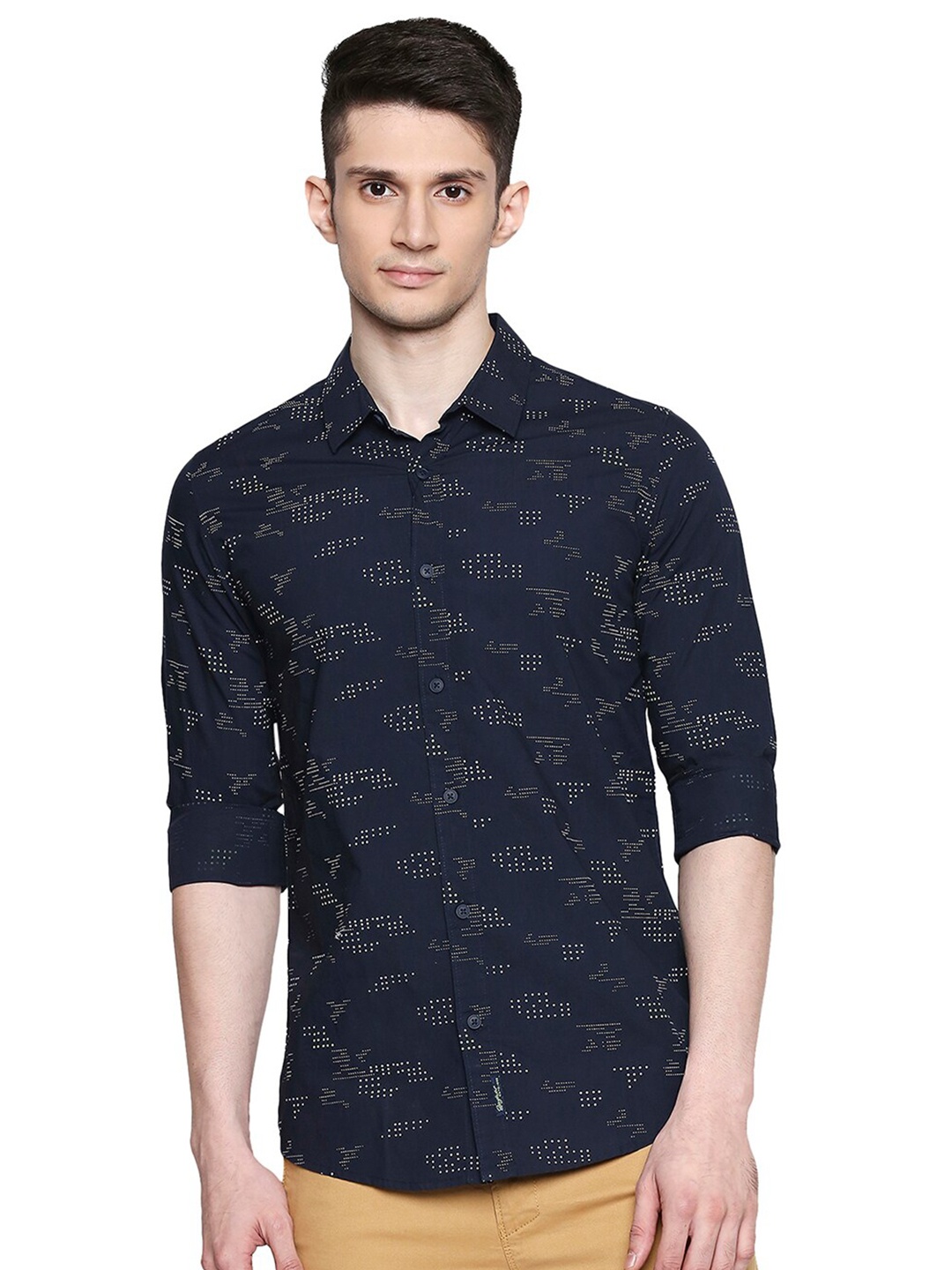 

SPYKAR Men Blue Printed Casual Shirt