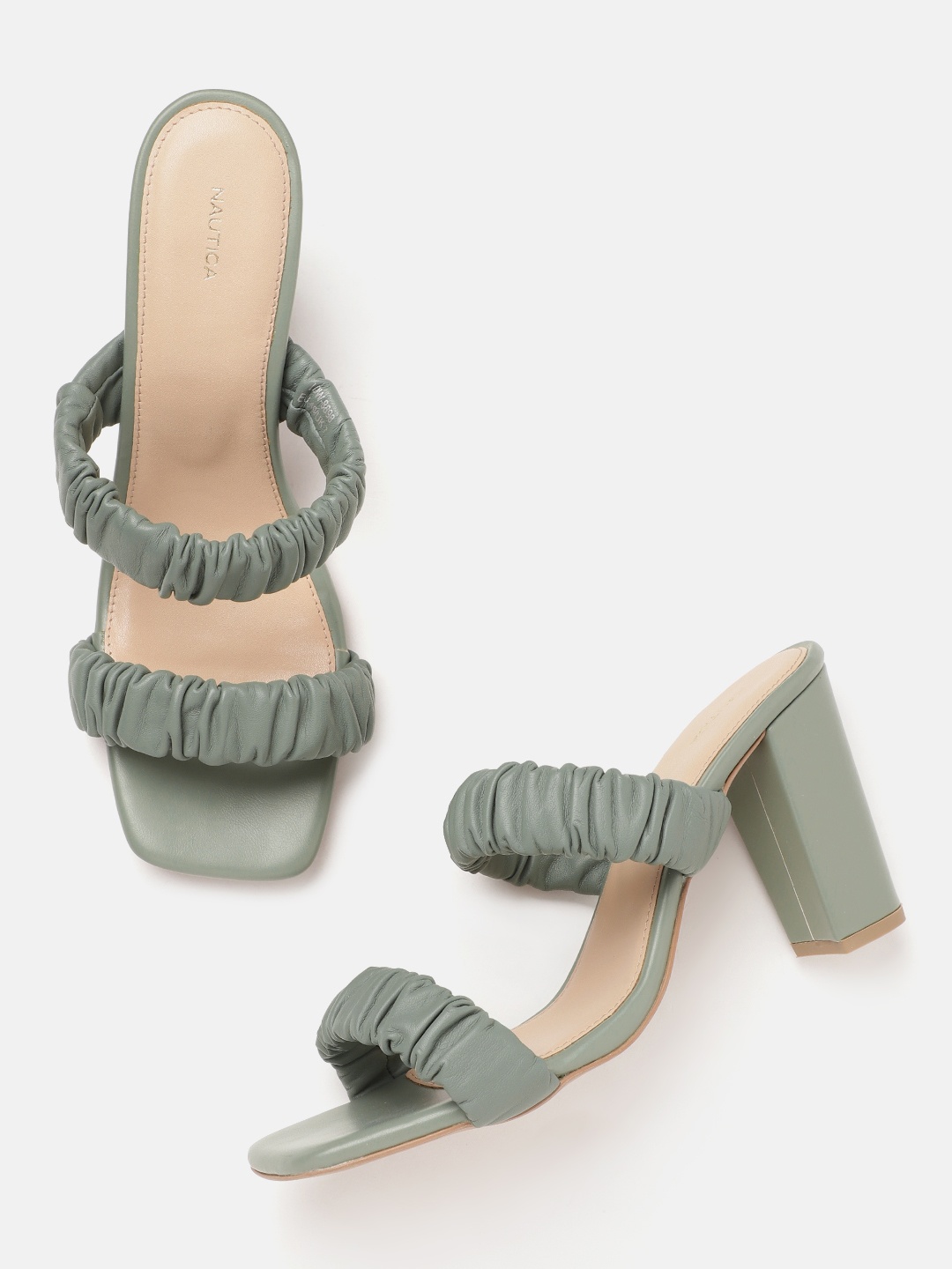 

Nautica Pleated Detail Block Heels, Green