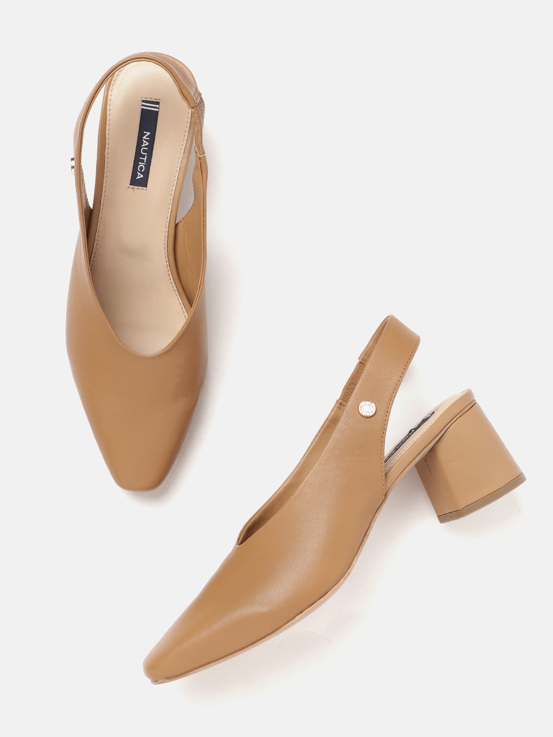 

Nautica Block Heel Mules, Tan