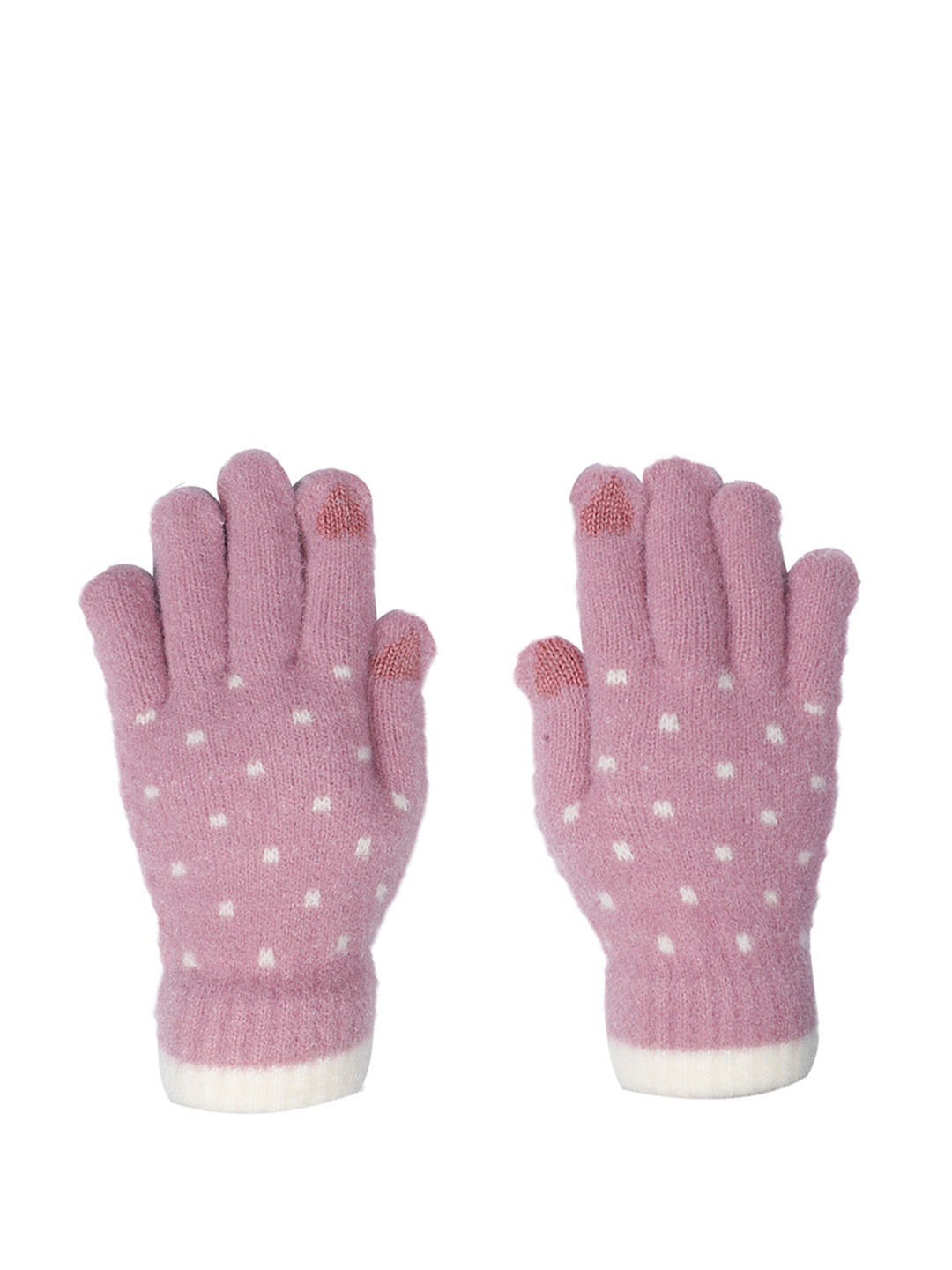 

LOOM LEGACY Women Pink Printed Acrylic Hand Gloves