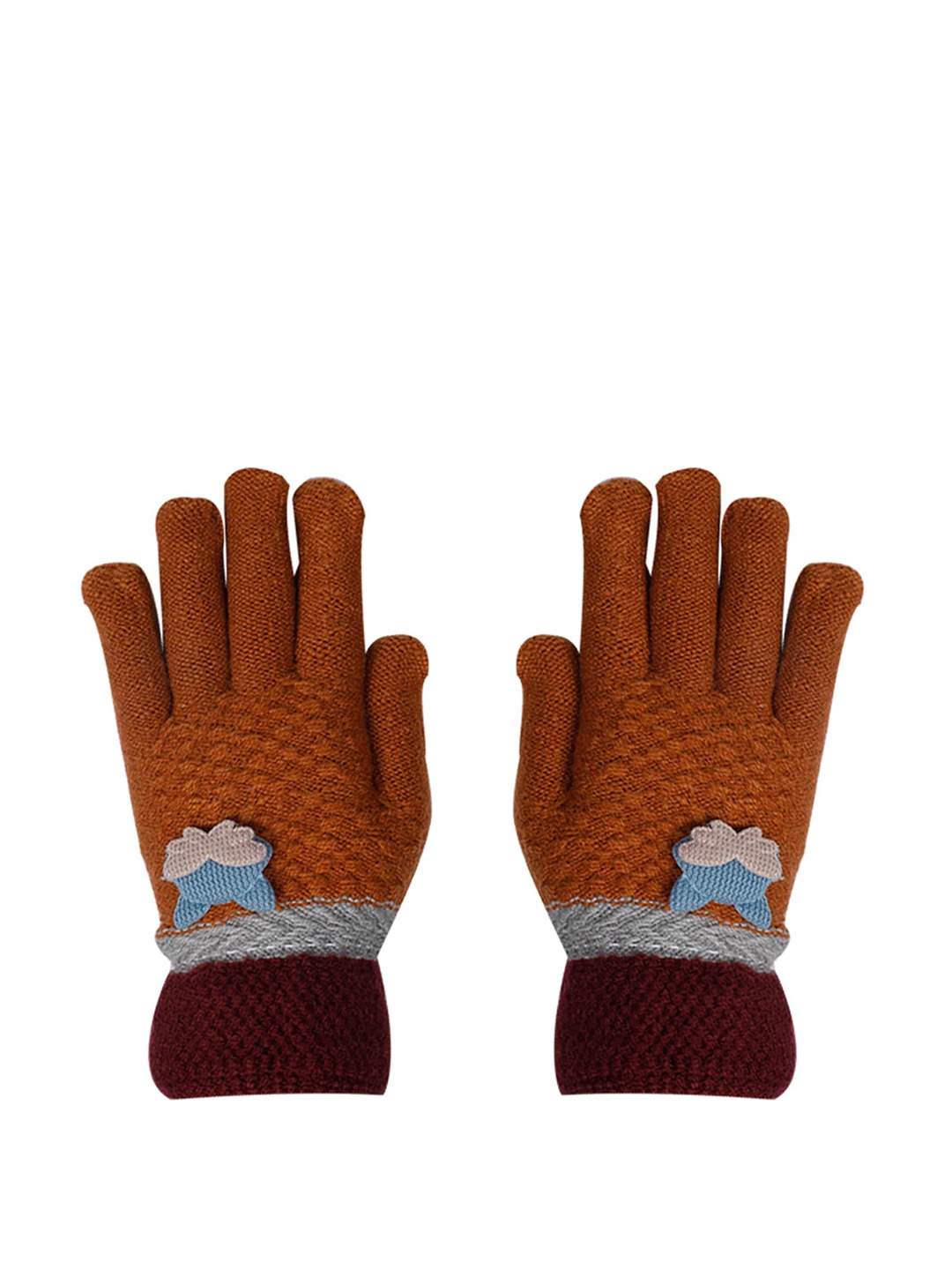 

LOOM LEGACY Women Brown Self Design Acrylic Gloves