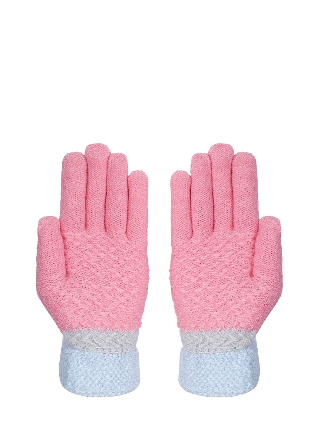 

LOOM LEGACY Women Pink Patterned Acrylic Hand Gloves