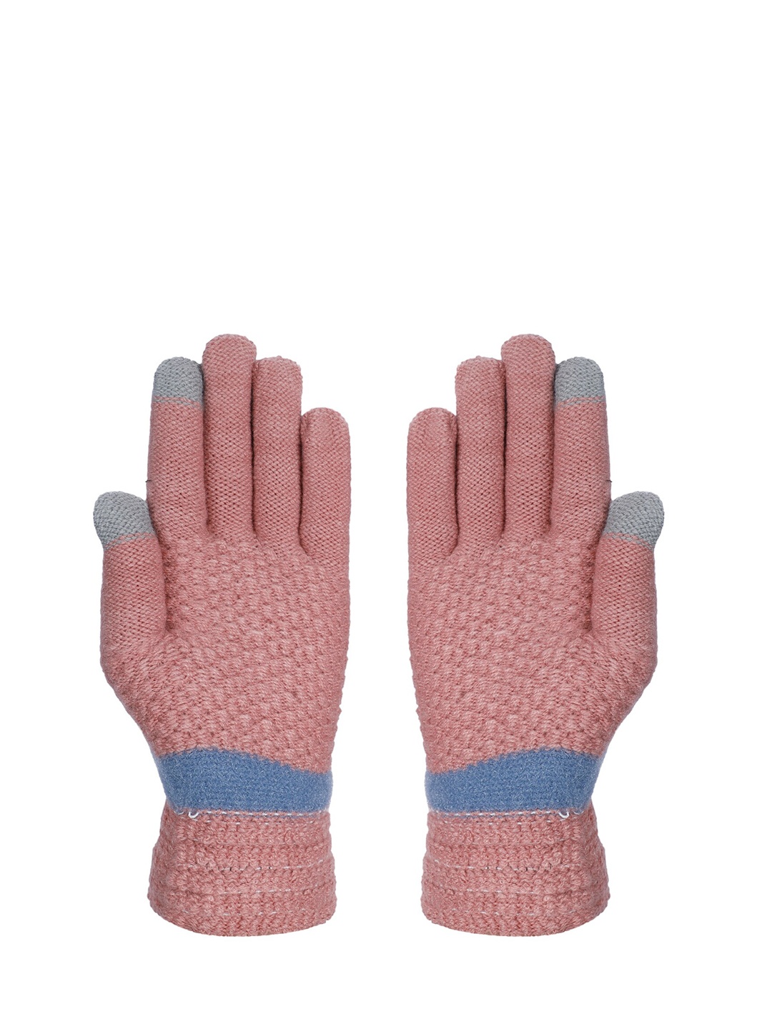 

LOOM LEGACY Women Pink Self Design Acrylic Hand Gloves