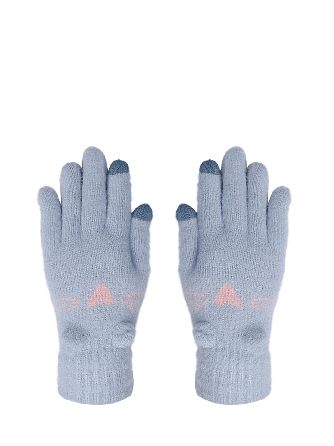 

LOOM LEGACY Women Purple Self Design Winter Acrylic Hand Gloves, Blue